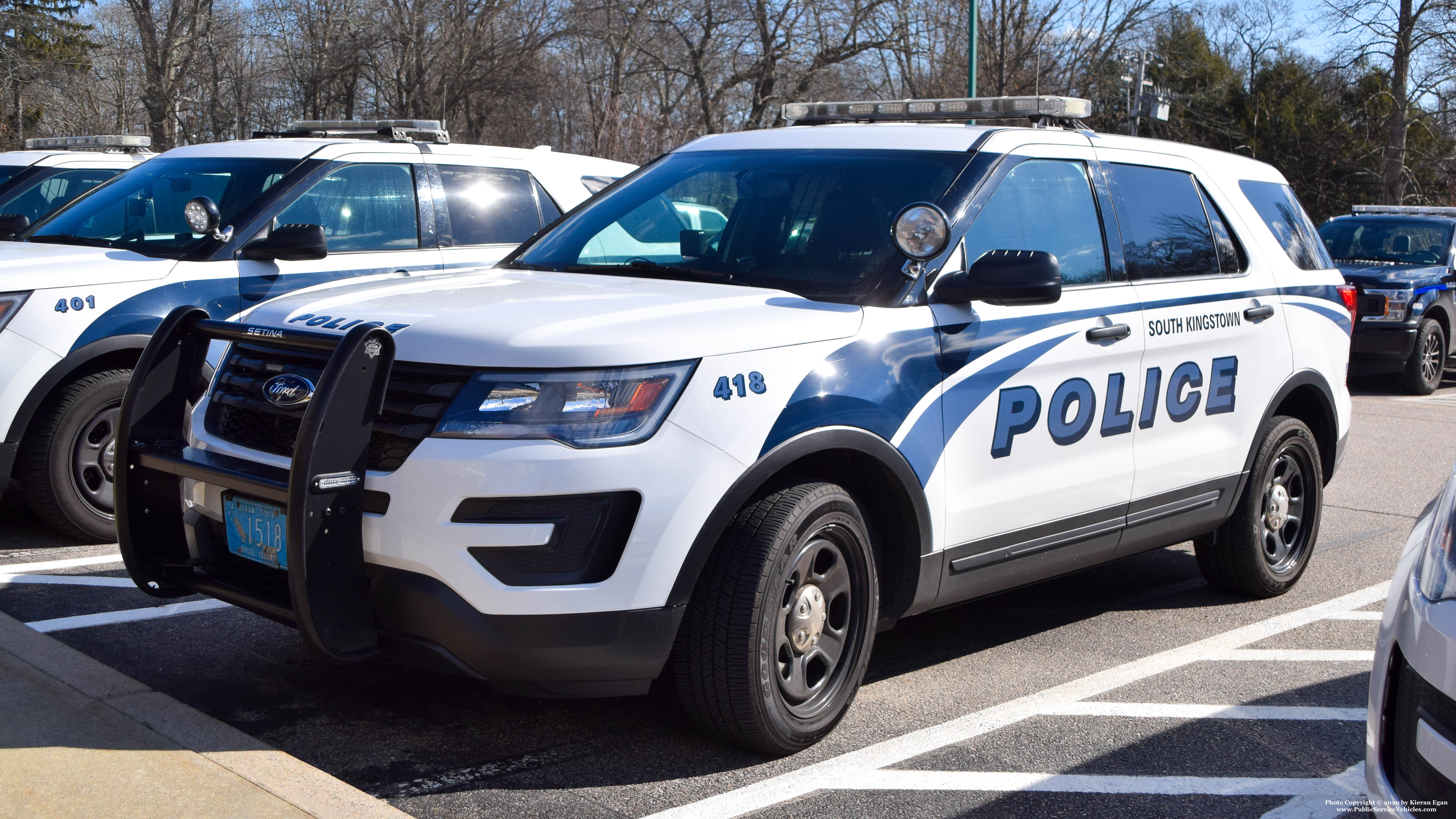 A photo  of South Kingstown Police
            Cruiser 418, a 2019 Ford Police Interceptor Utility             taken by Kieran Egan