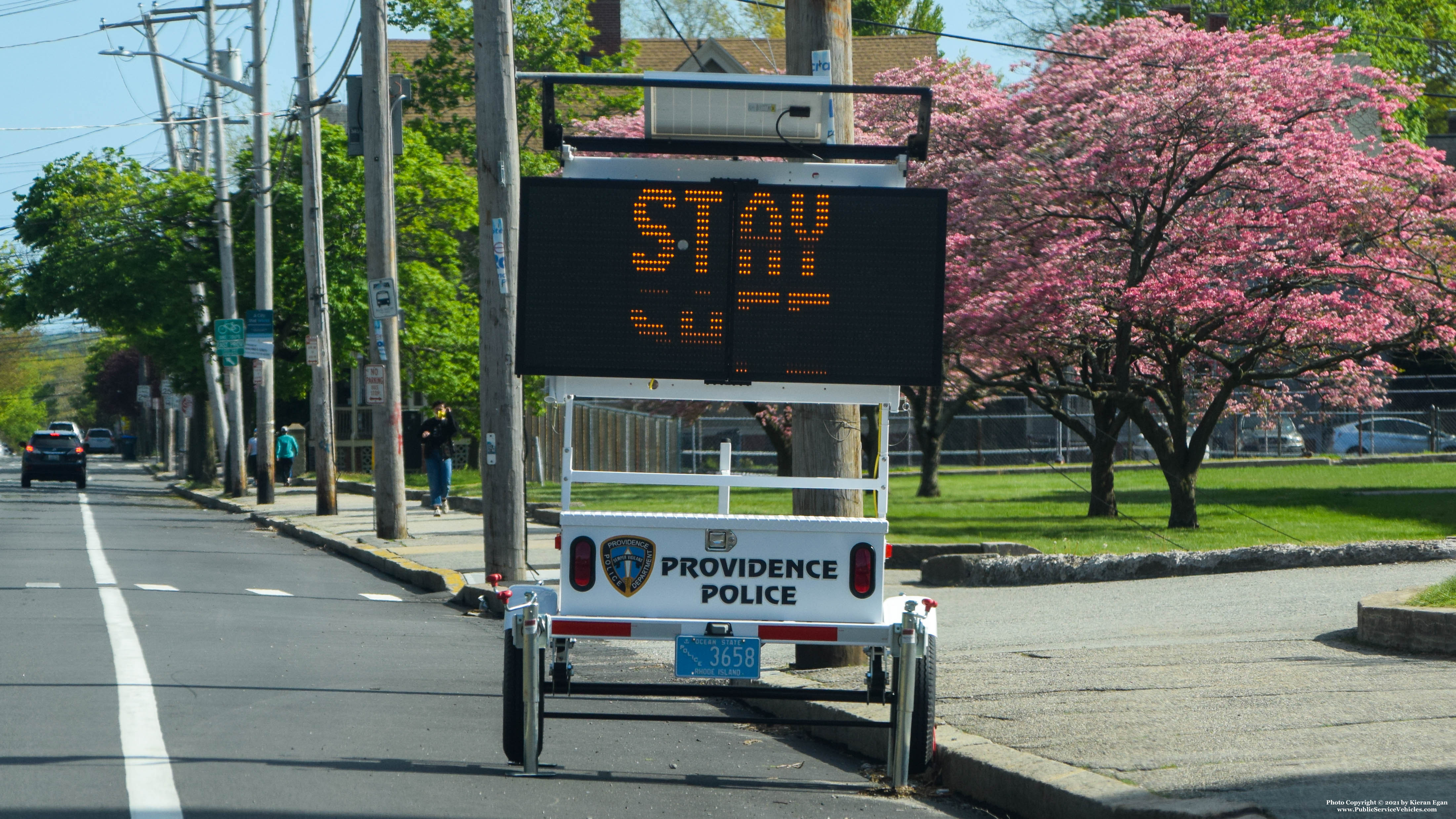 A photo  of Providence Police
            Message Trailer 3658, a 2006-2011 All Traffic Solutions Message Trailer             taken by Kieran Egan