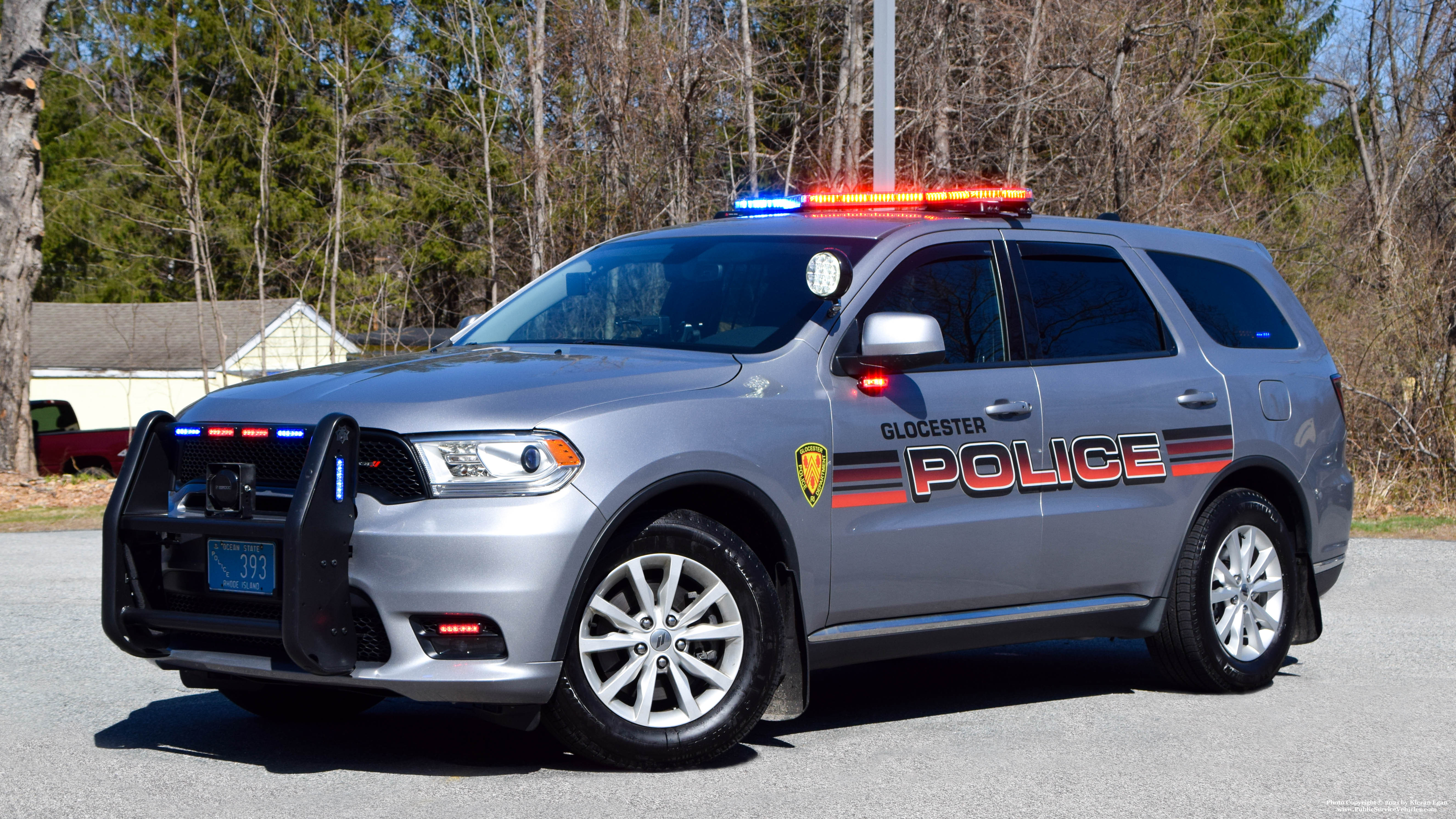 A photo  of Glocester Police
            Cruiser 393, a 2020 Dodge Durango             taken by Kieran Egan