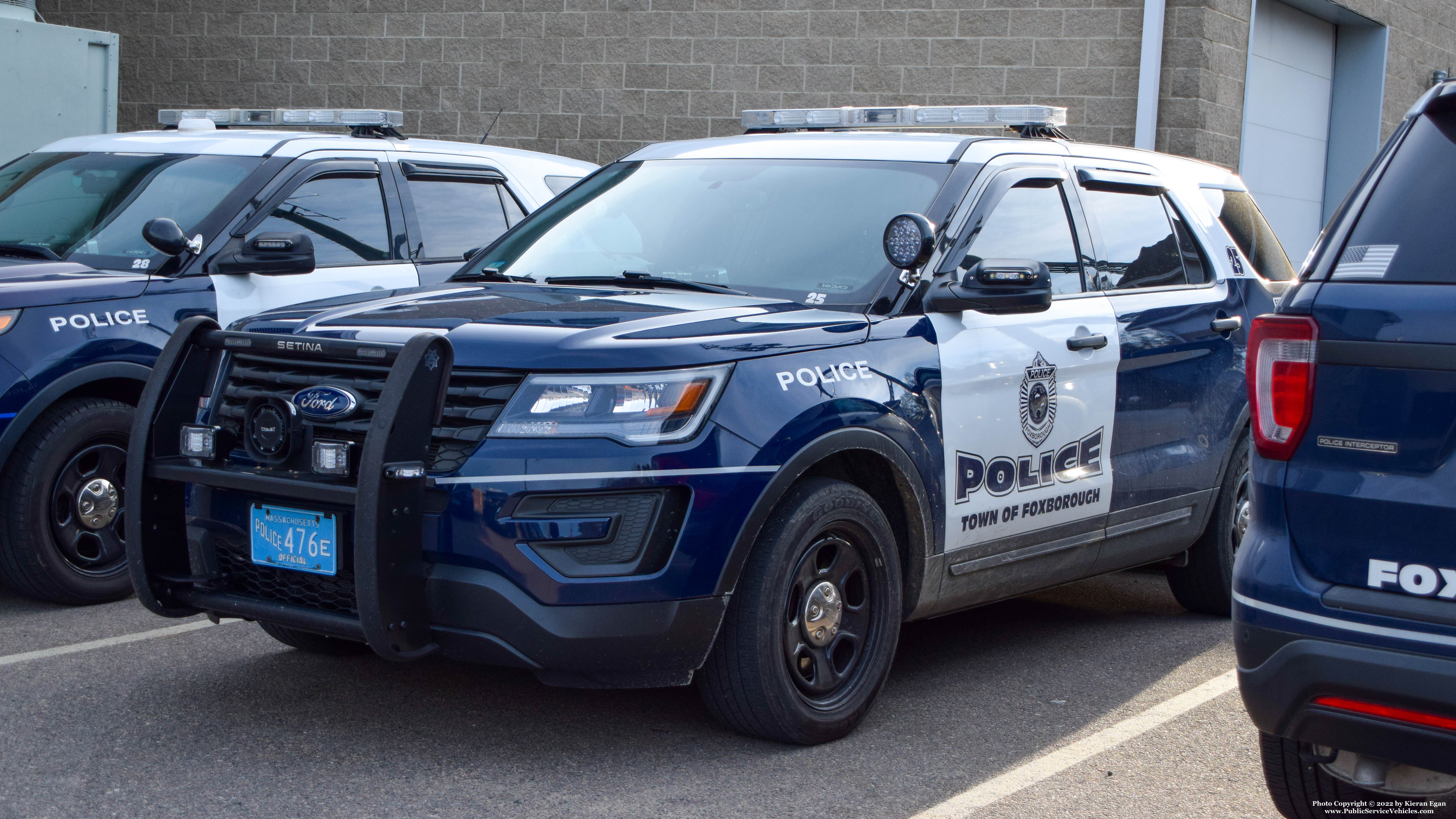 A photo  of Foxborough Police
            Cruiser 25, a 2018 Ford Police Interceptor Utility             taken by Kieran Egan