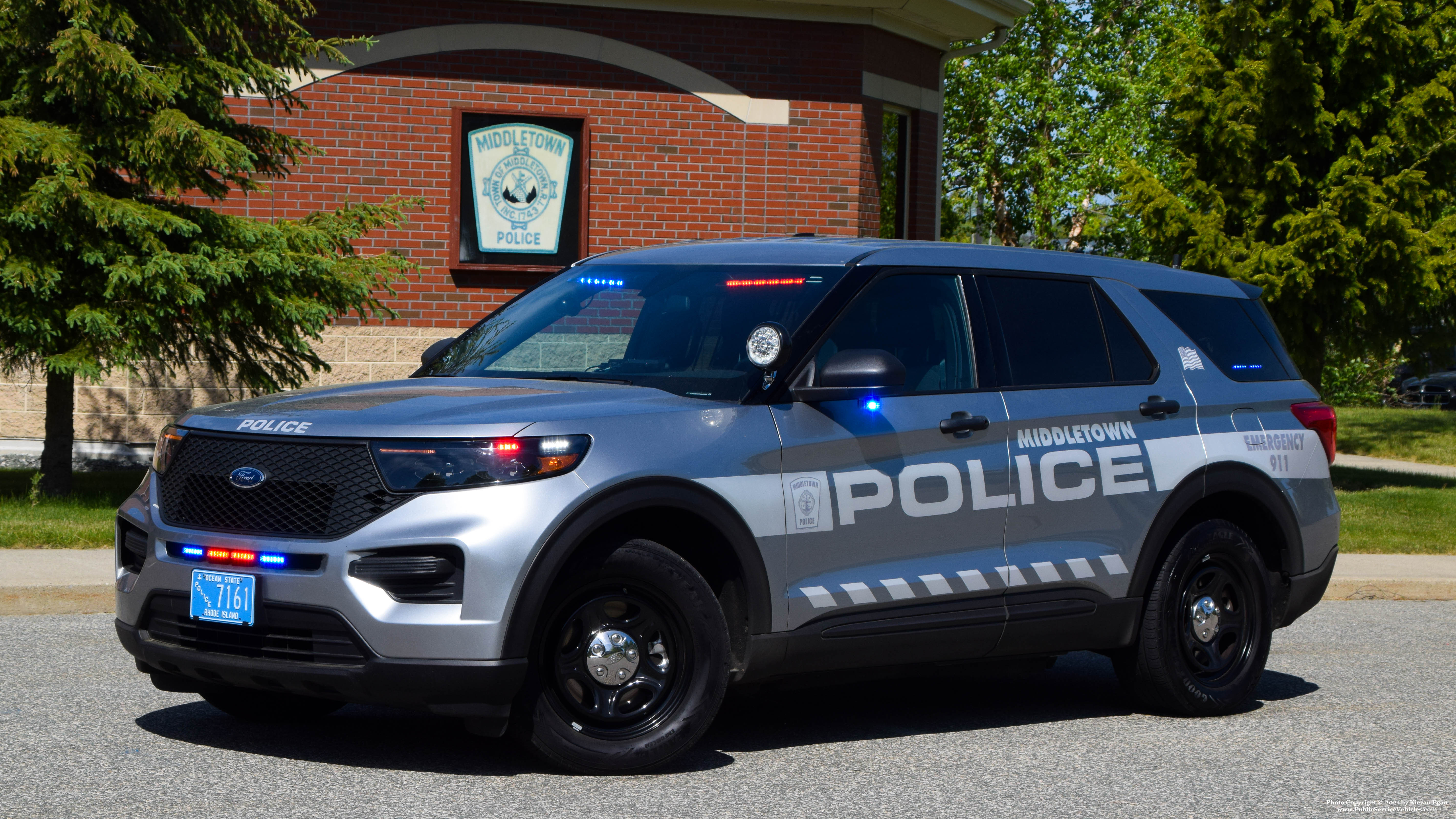 A photo  of Middletown Police
            Cruiser 7161, a 2020 Ford Police Interceptor Utility Hybrid             taken by Kieran Egan