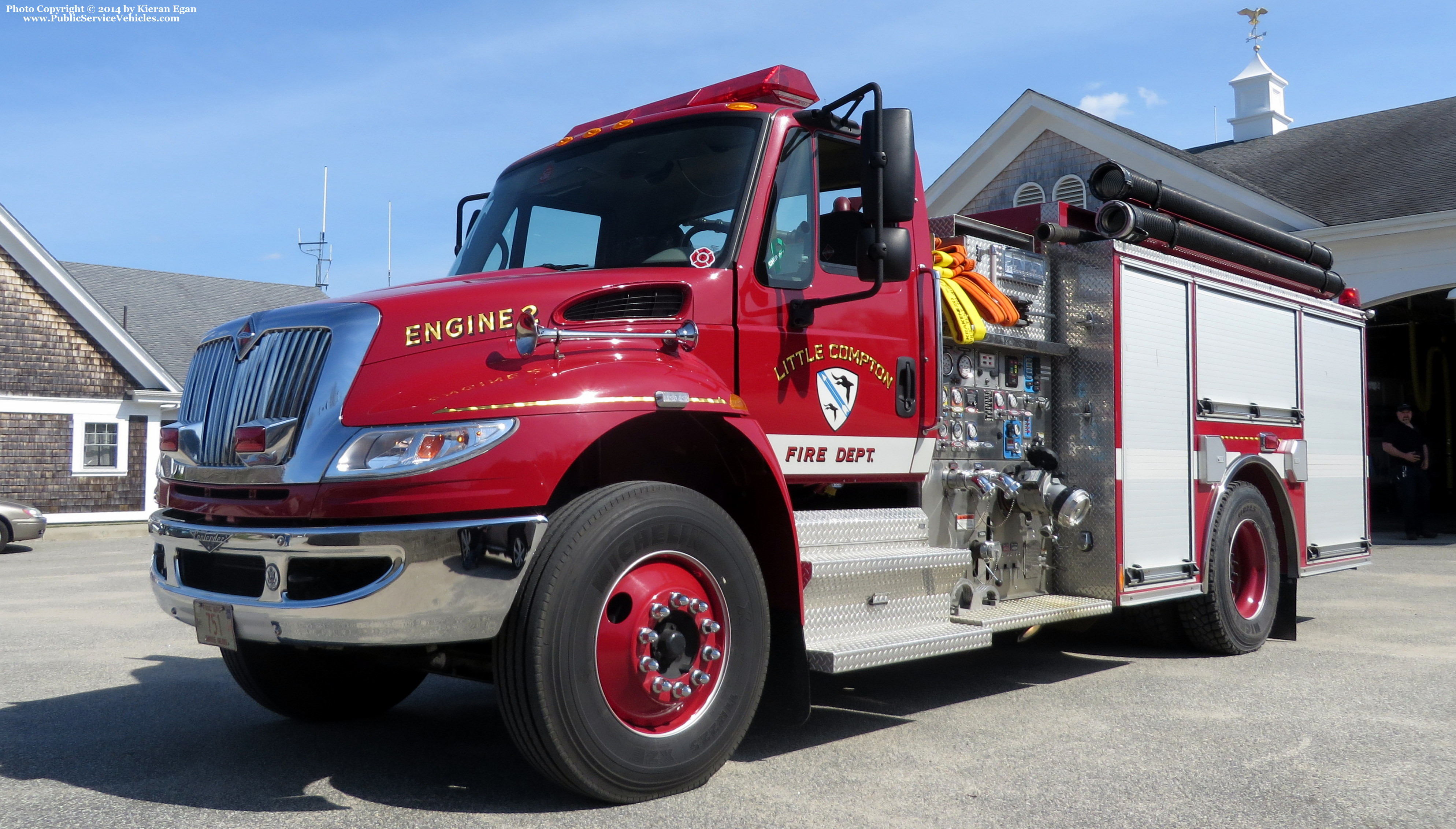 A photo  of Little Compton Fire
            Engine 2, a 2008 International             taken by Kieran Egan