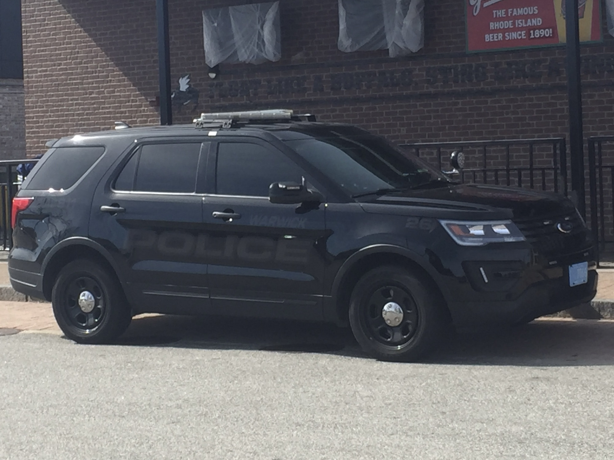 A photo  of Warwick Police
            Cruiser P-26, a 2019 Ford Police Interceptor Utility             taken by @riemergencyvehicles