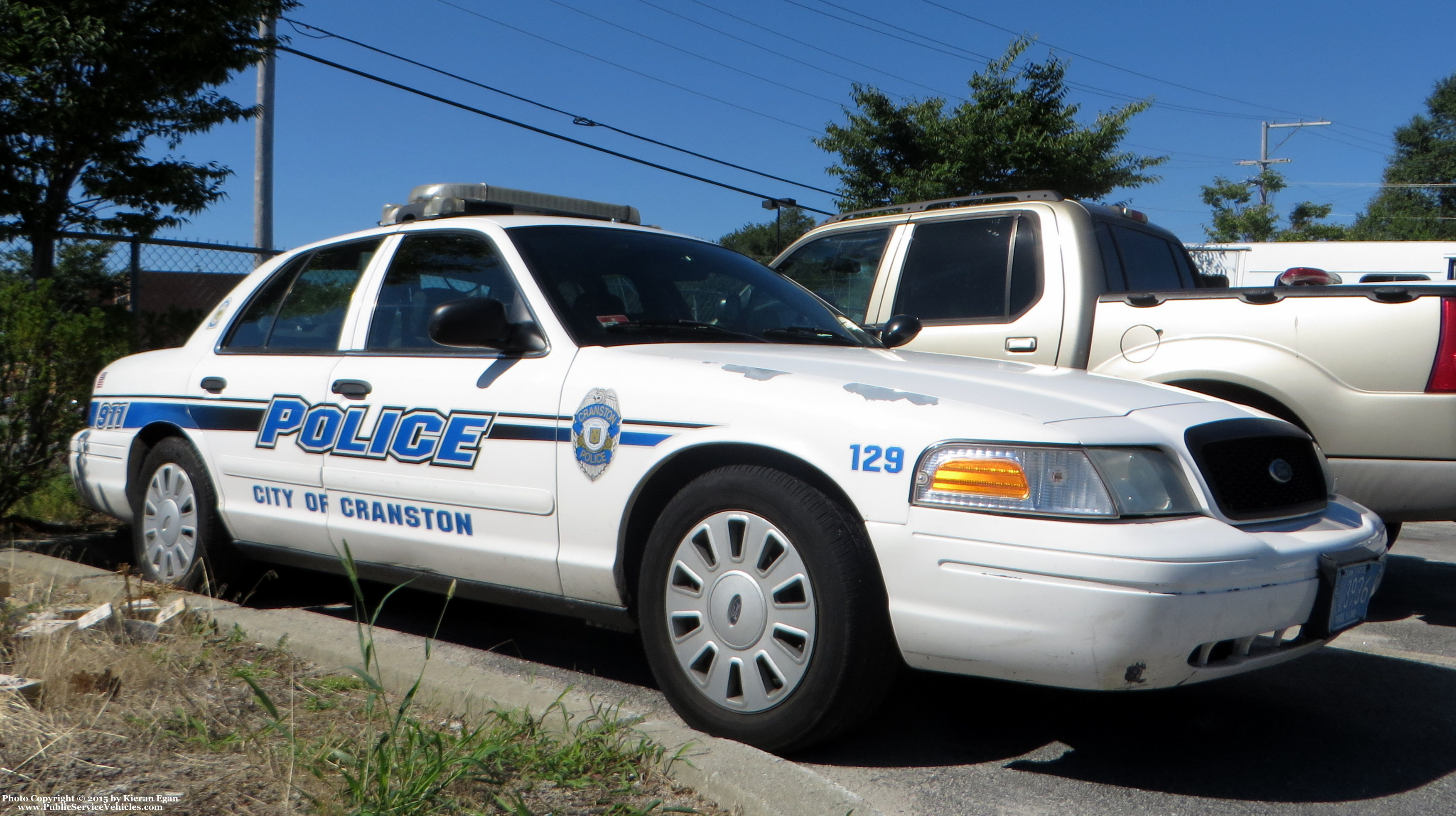 A photo  of Cranston Police
            Cruiser 129, a 2006-2008 Ford Crown Victoria Police Interceptor             taken by Kieran Egan