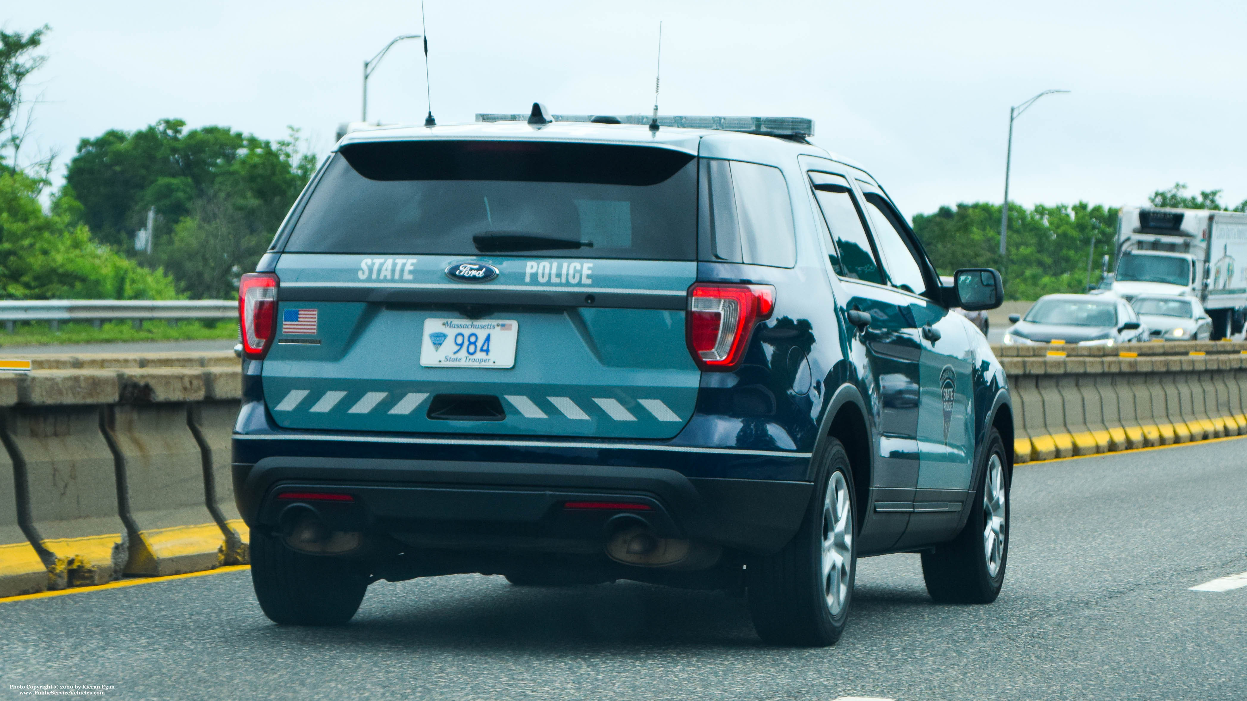 A photo  of Massachusetts State Police
            Cruiser 984, a 2016-2019 Ford Police Interceptor Utility             taken by Kieran Egan