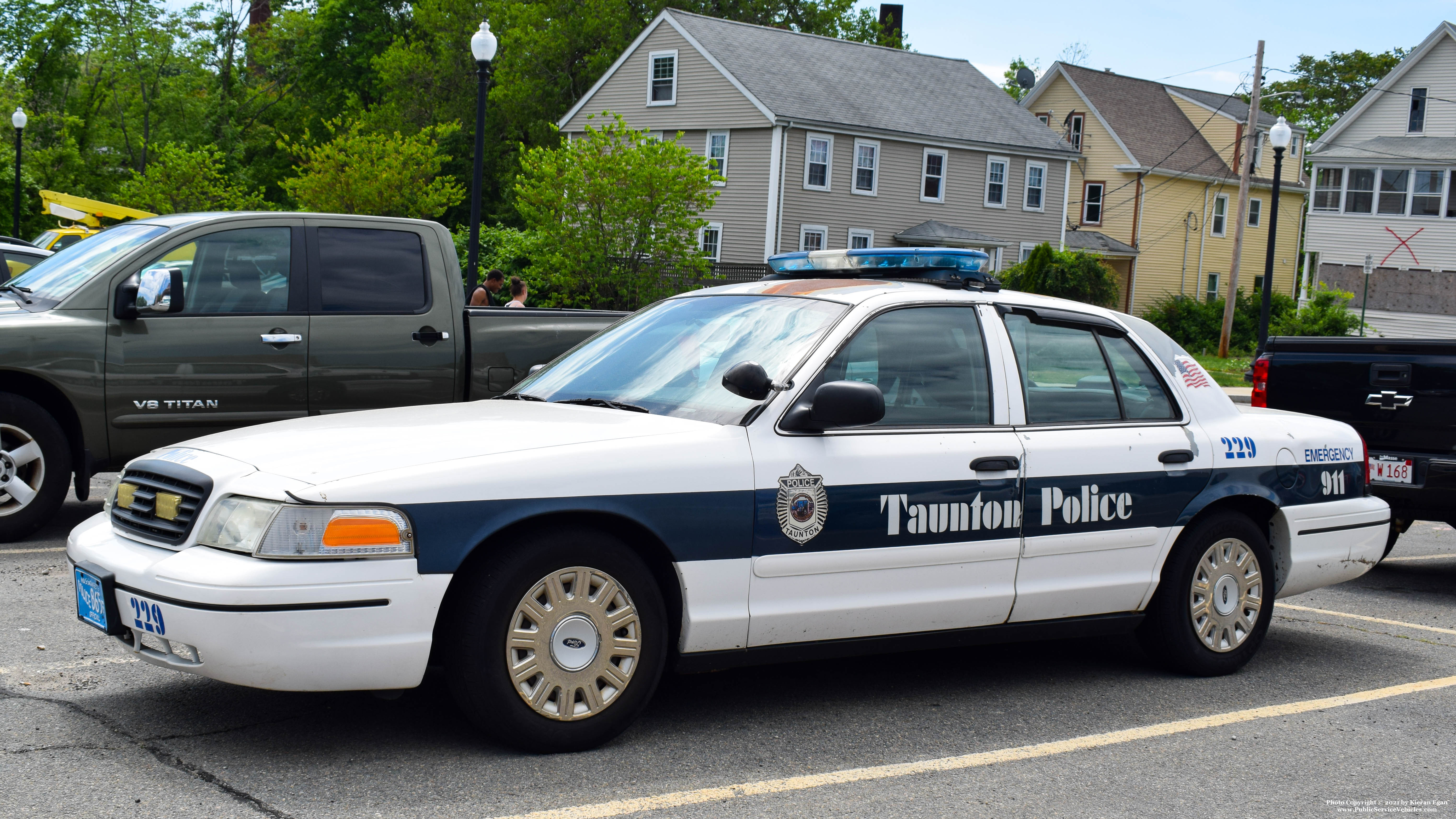 A photo  of Taunton Police
            Cruiser 229, a 2005 Ford Crown Victoria Police Interceptor             taken by Kieran Egan