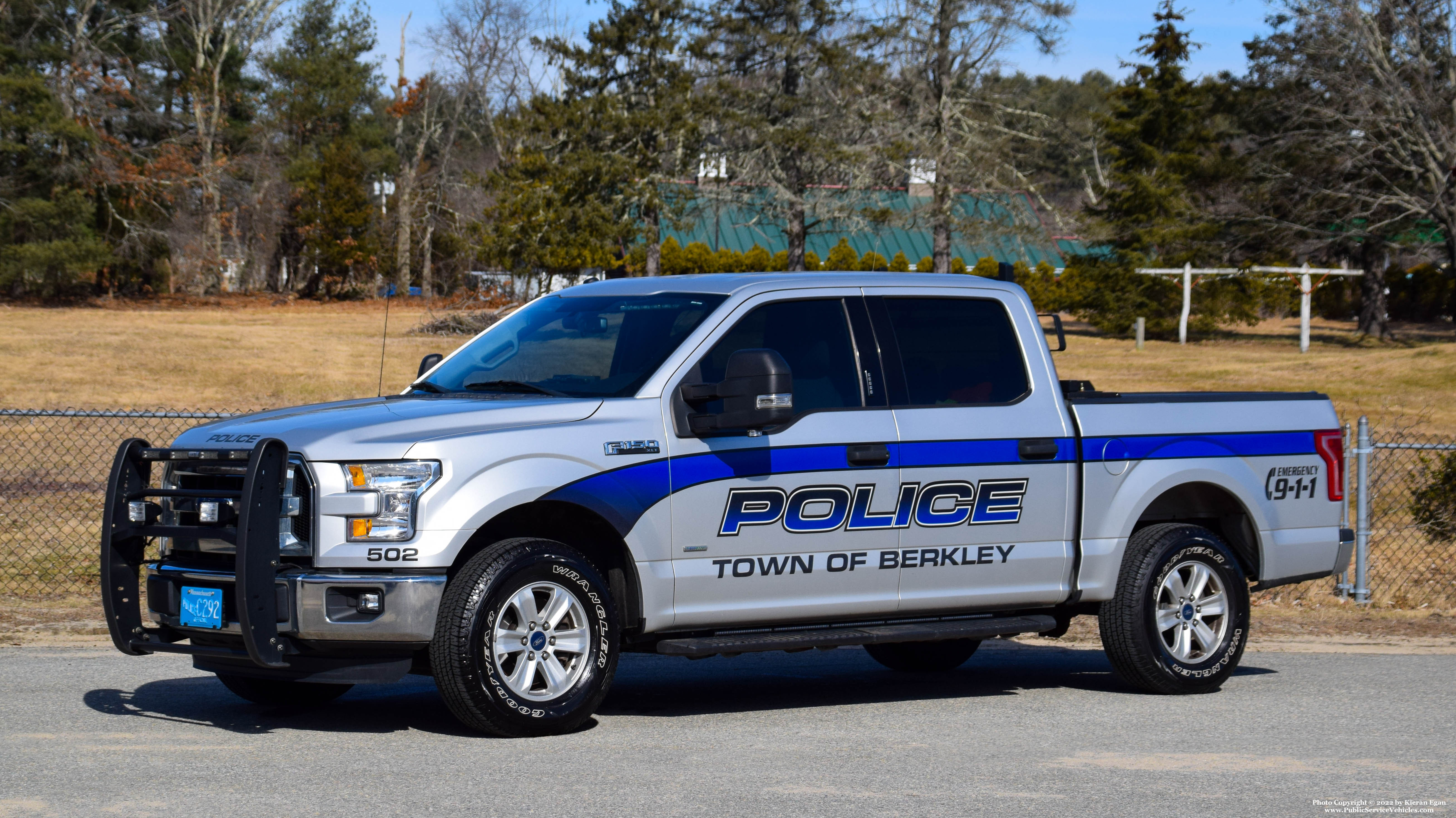 A photo  of Berkley Police
            Cruiser 502, a 2016 Ford F-150 XLT Crew Cab             taken by Kieran Egan