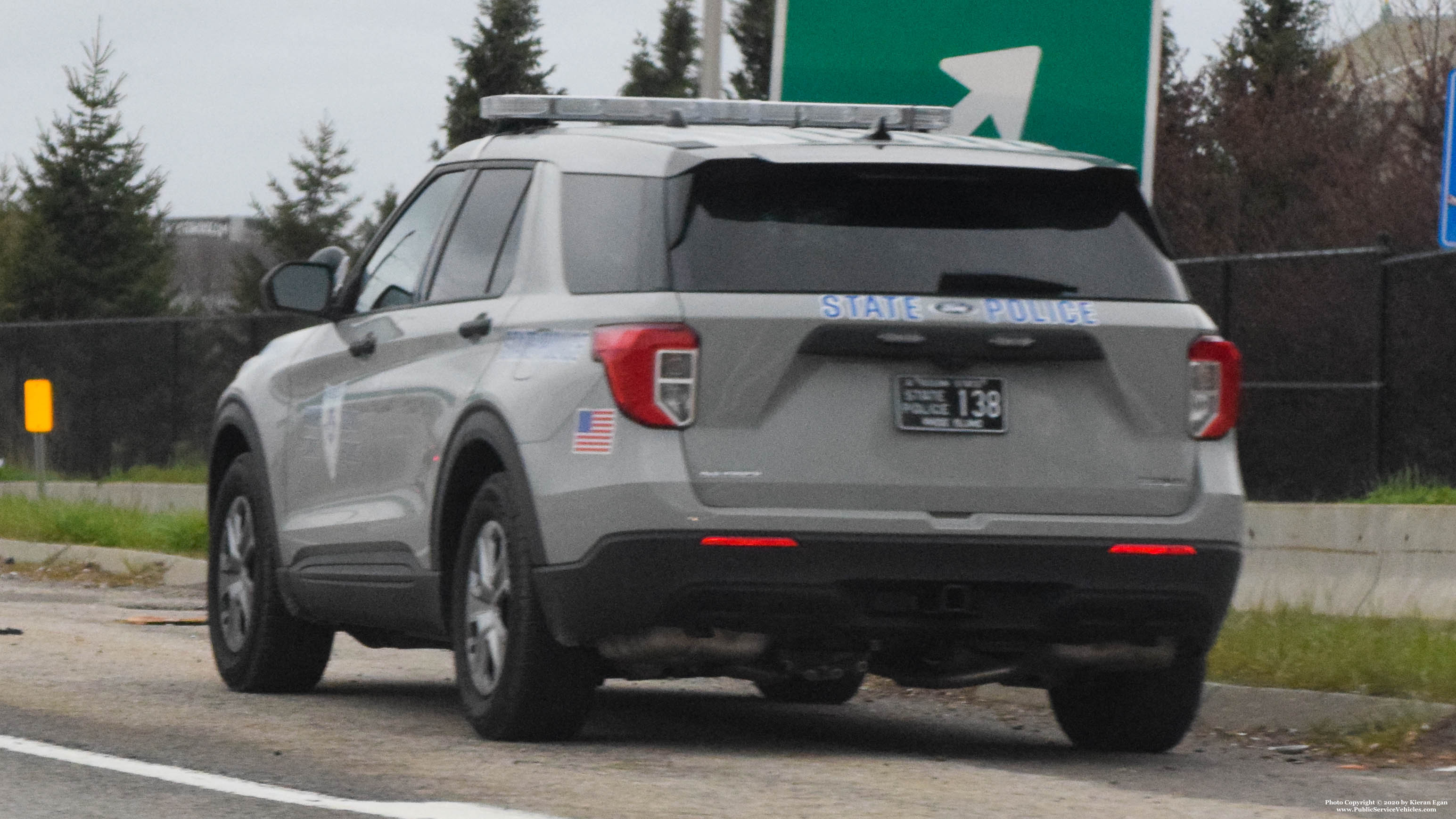 A photo  of Rhode Island State Police
            Cruiser 138, a 2020 Ford Police Interceptor Utility             taken by Kieran Egan