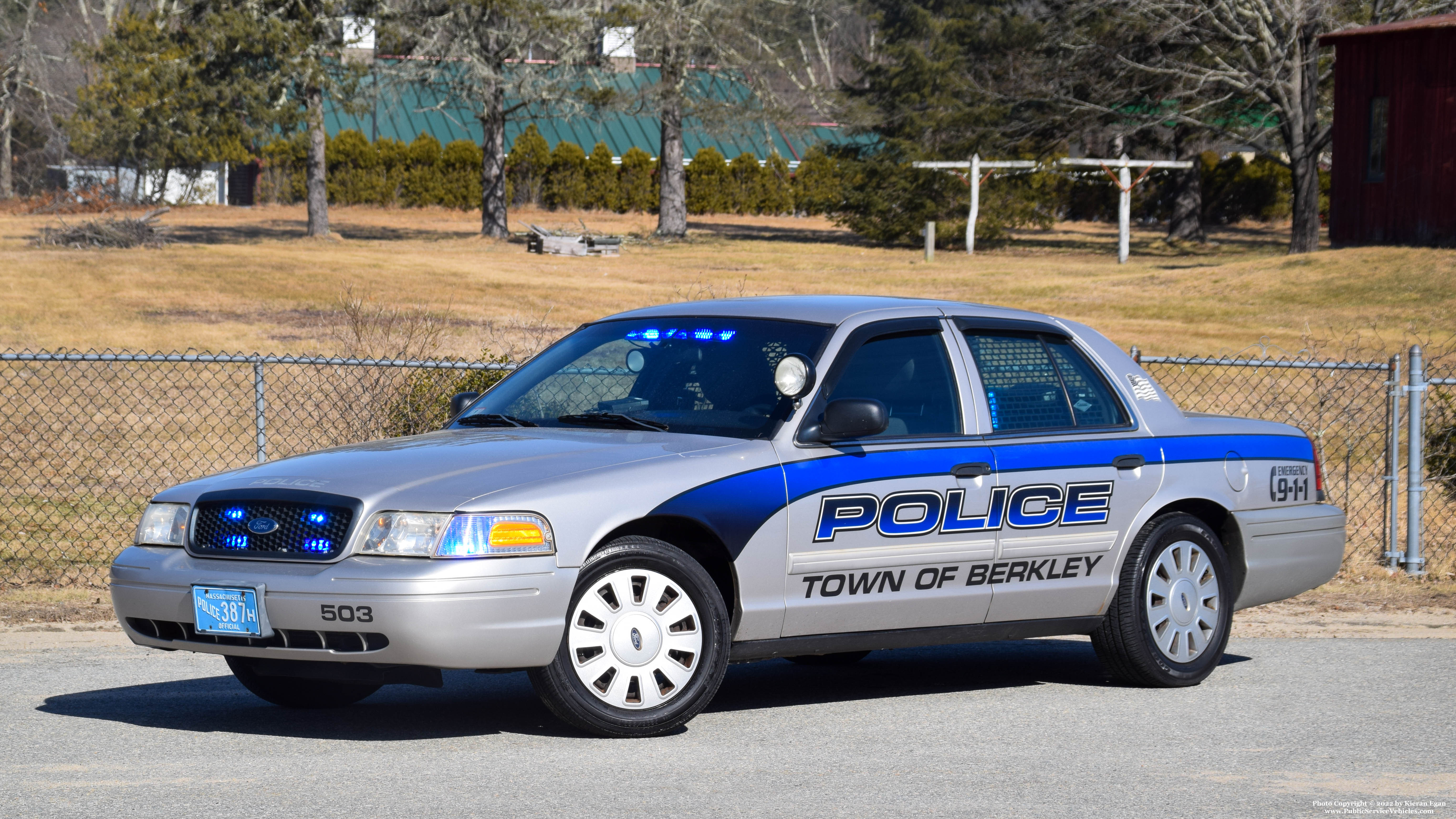 A photo  of Berkley Police
            Cruiser 503, a 2011 Ford Crown Victoria Police Interceptor             taken by Kieran Egan