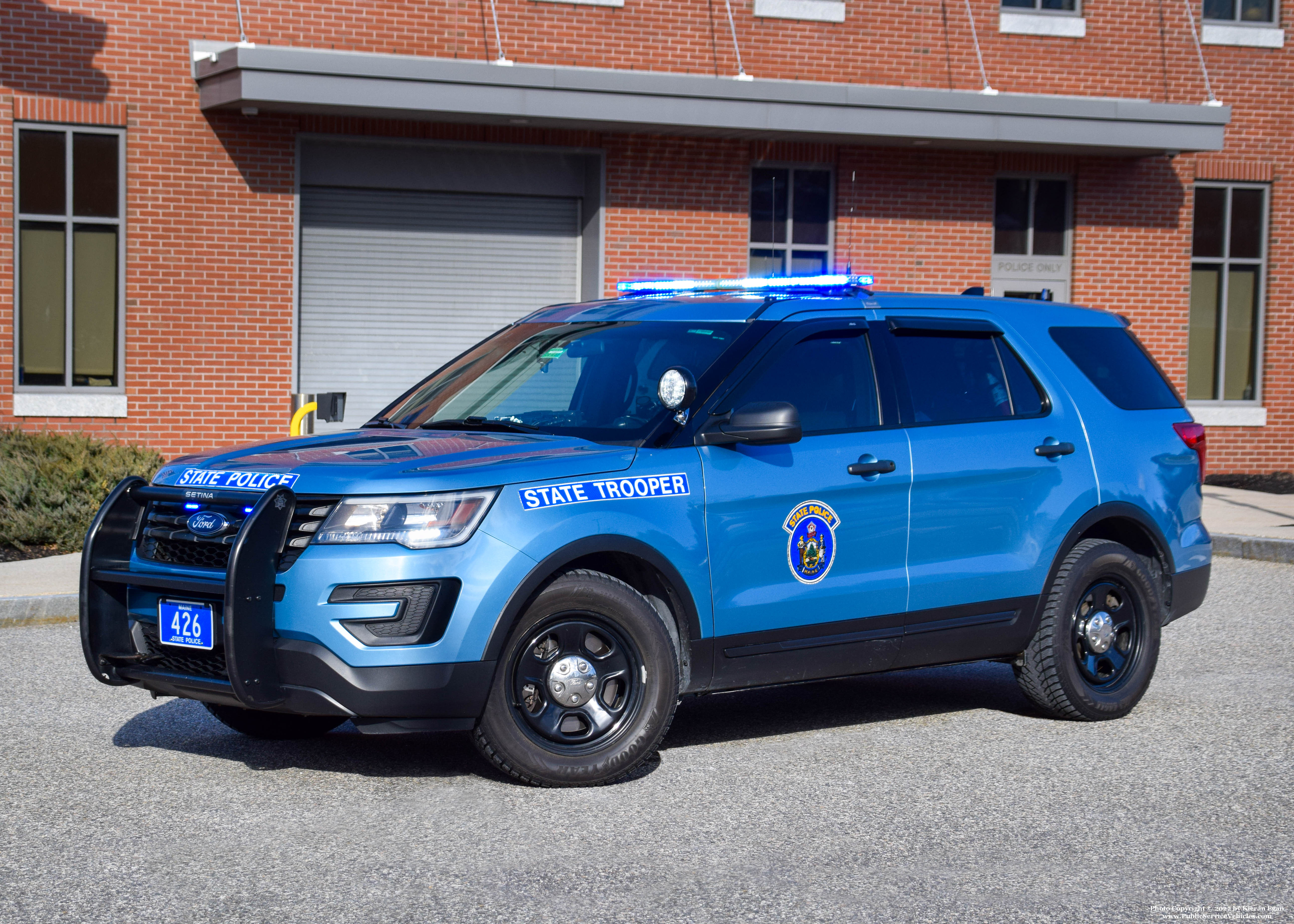 A photo  of Maine State Police
            Cruiser 426, a 2018 Ford Police Interceptor Utility             taken by Kieran Egan