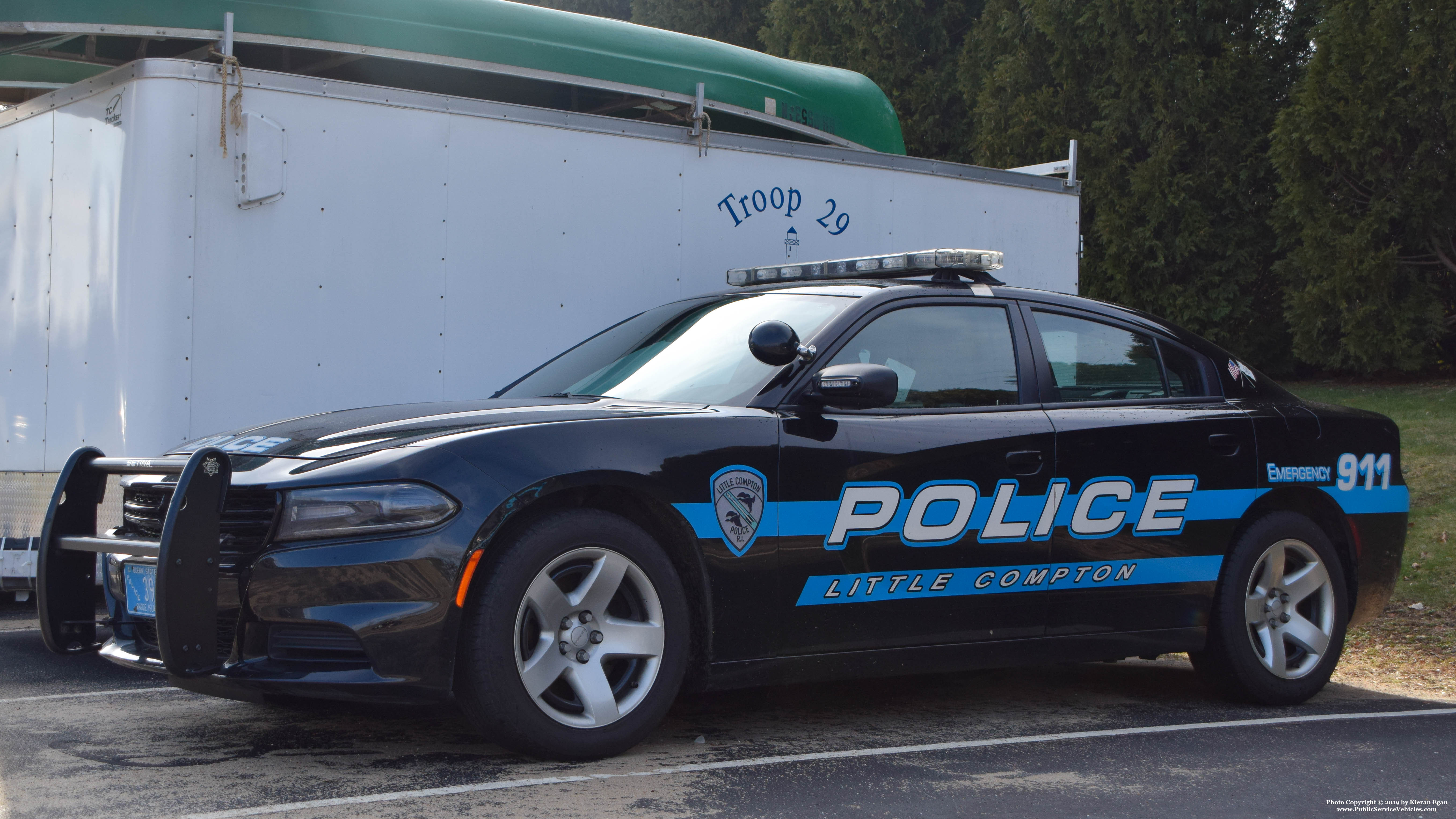 A photo  of Little Compton Police
            Cruiser 399, a 2017 Dodge Charger             taken by Kieran Egan
