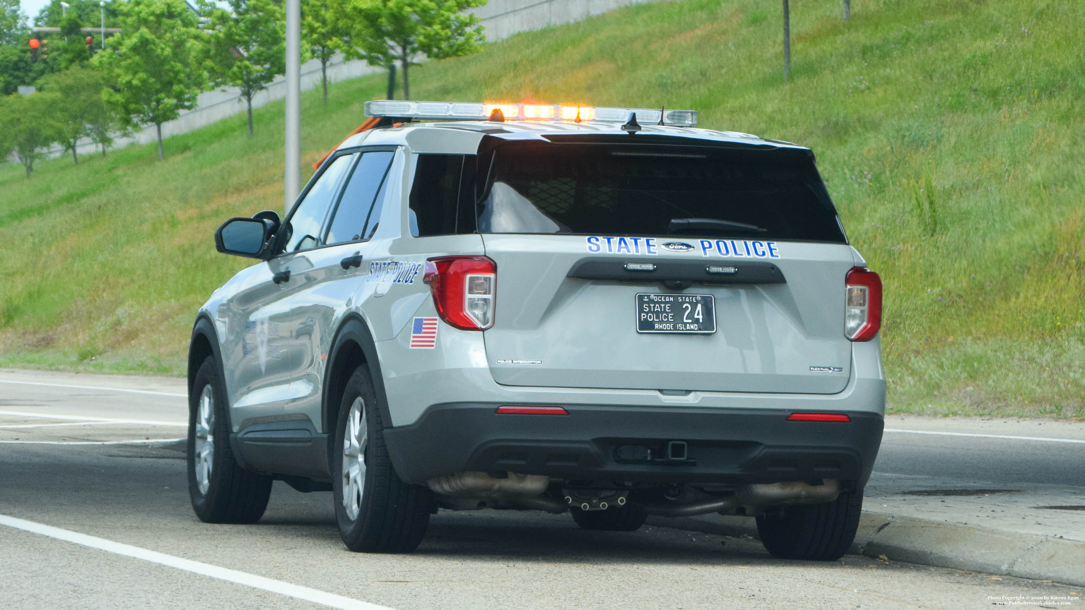 A photo  of Rhode Island State Police
            Cruiser 24, a 2020 Ford Police Interceptor Utility             taken by Kieran Egan