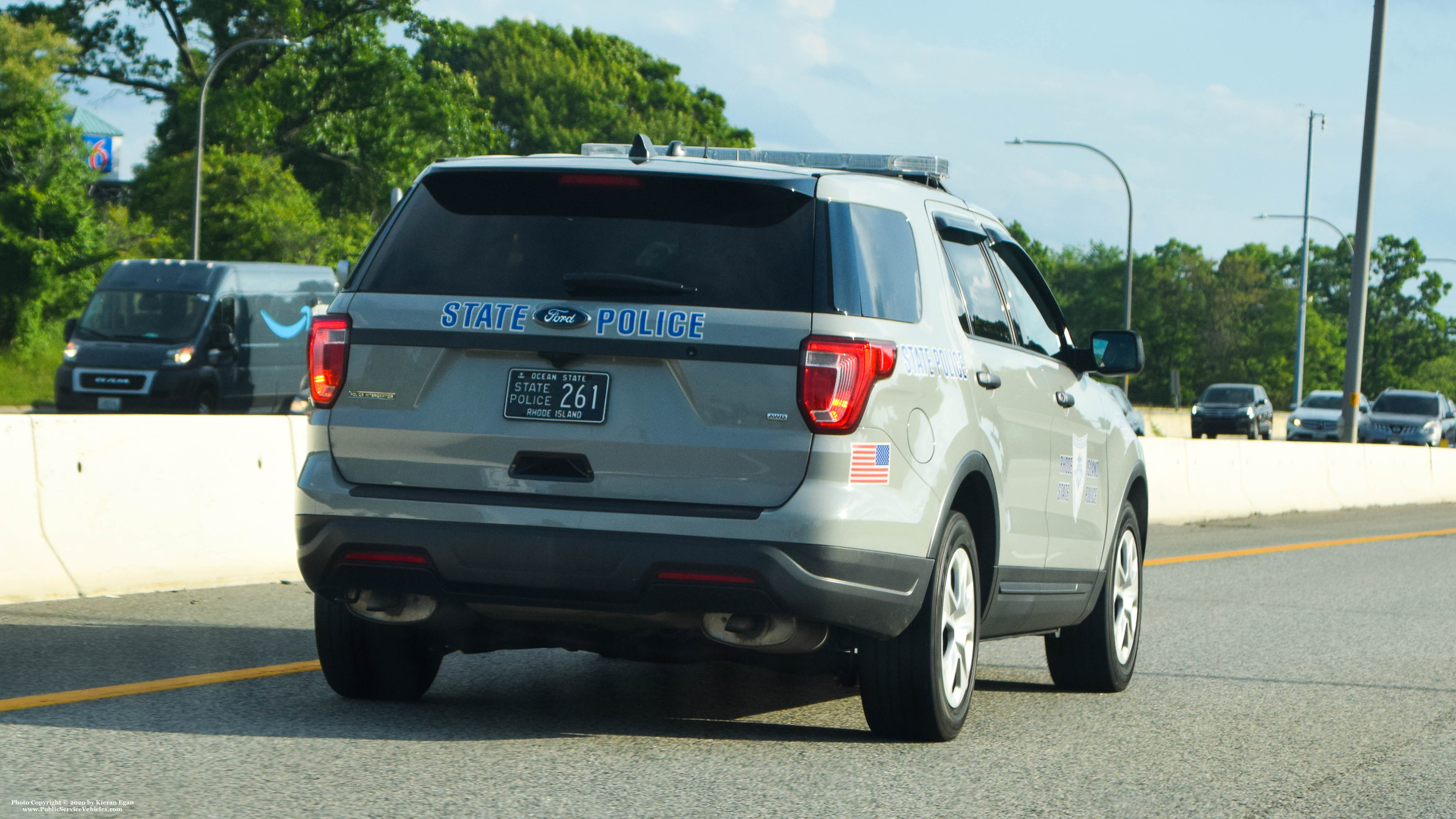 A photo  of Rhode Island State Police
            Cruiser 261, a 2016-2019 Ford Police Interceptor Utility             taken by Kieran Egan