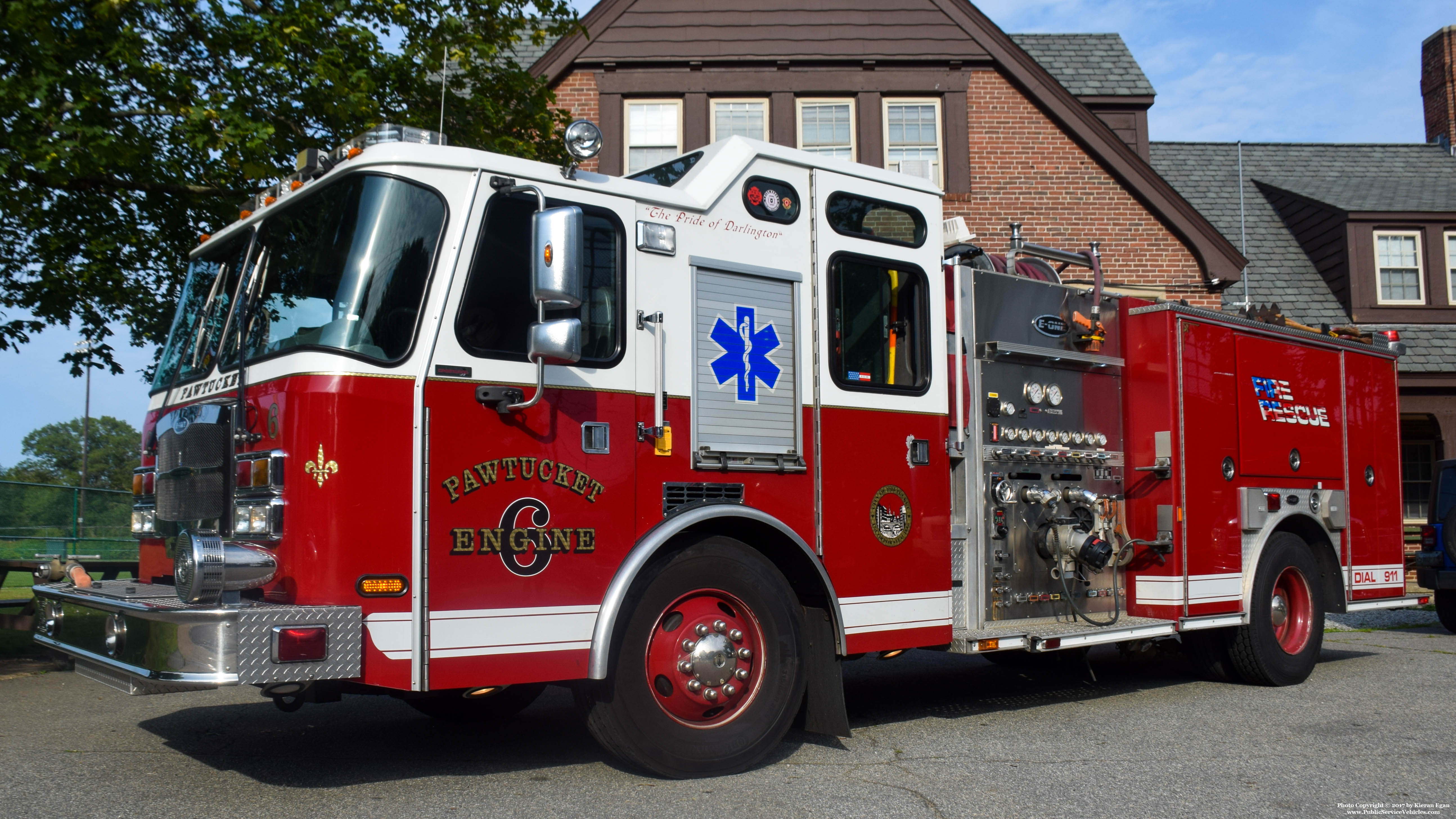 A photo  of Pawtucket Fire
            Engine 6, a 2007 E-One Typhoon             taken by Kieran Egan