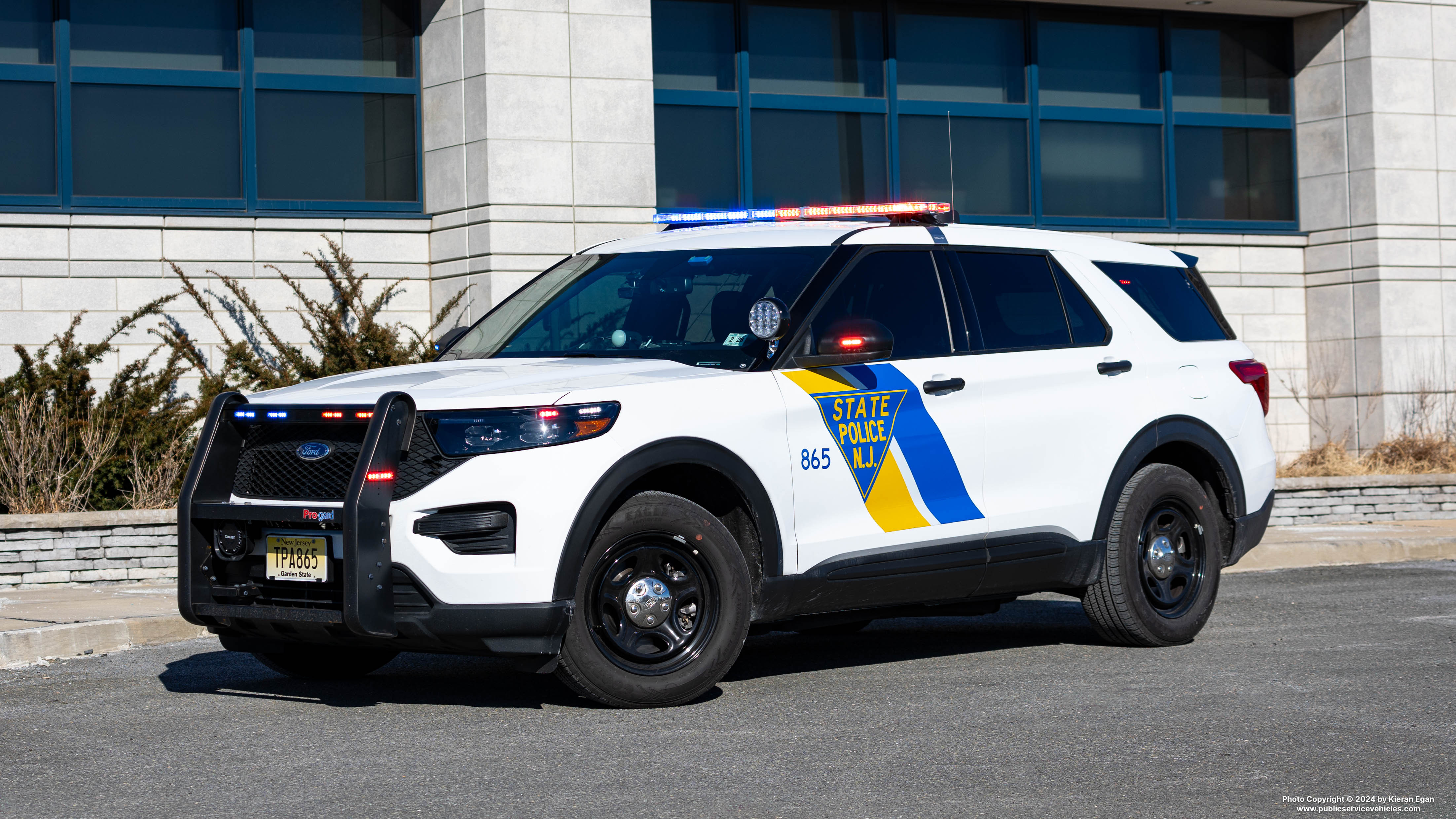 A photo  of New Jersey State Police
            Cruiser 865, a 2023 Ford Police Interceptor Utility             taken by Kieran Egan