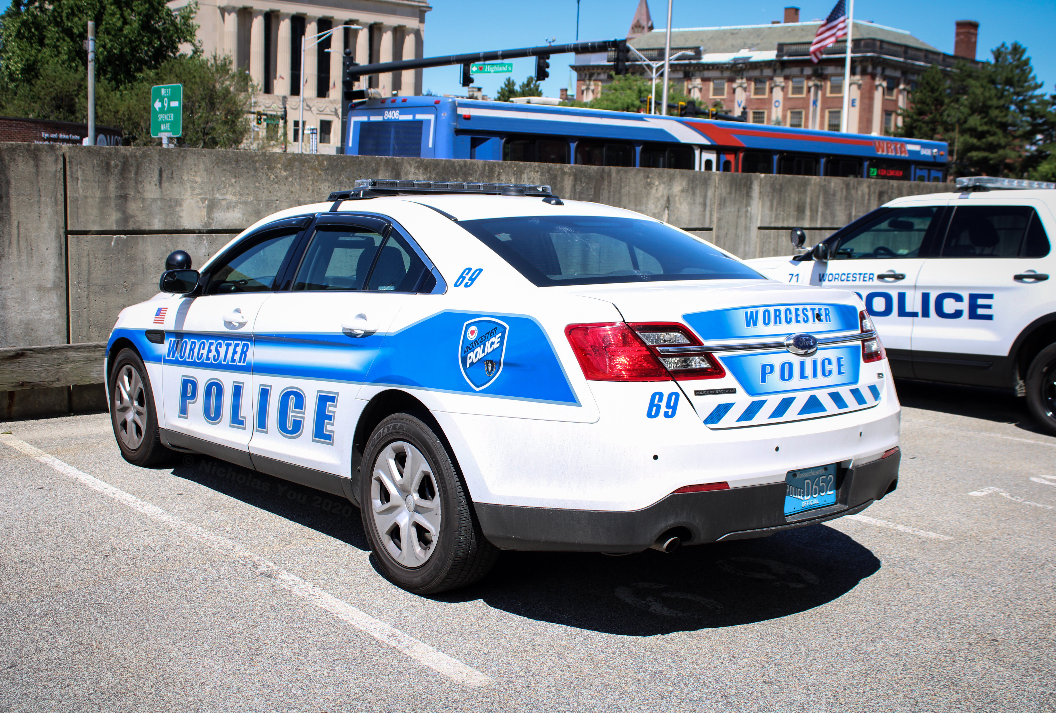 A photo  of Worcester Police
            Cruiser 69, a 2018 Ford Police Interceptor Sedan             taken by Nicholas You
