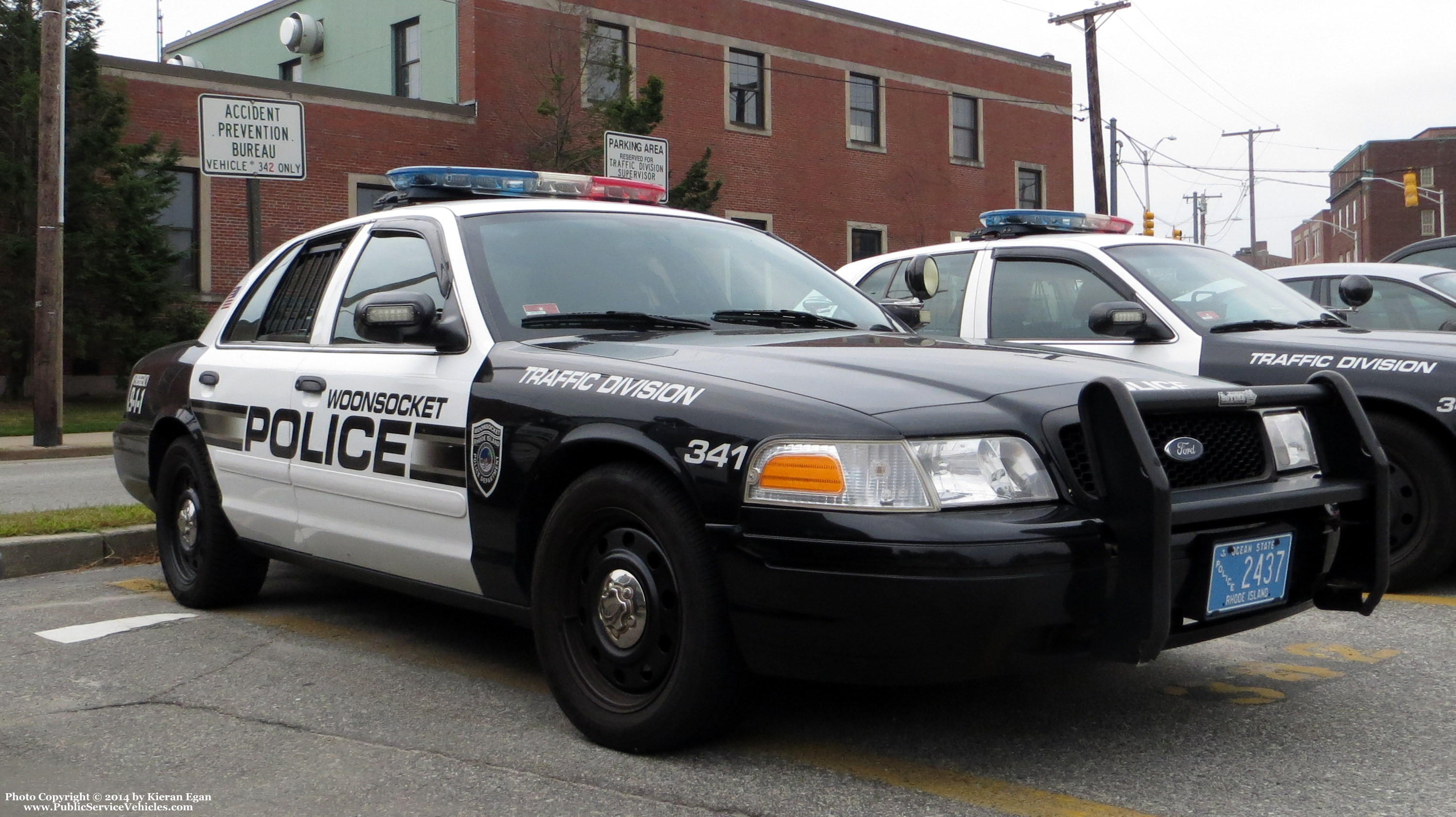 A photo  of Woonsocket Police
            Cruiser 341, a 2006-2008 Ford Crown Victoria Police Interceptor             taken by Kieran Egan