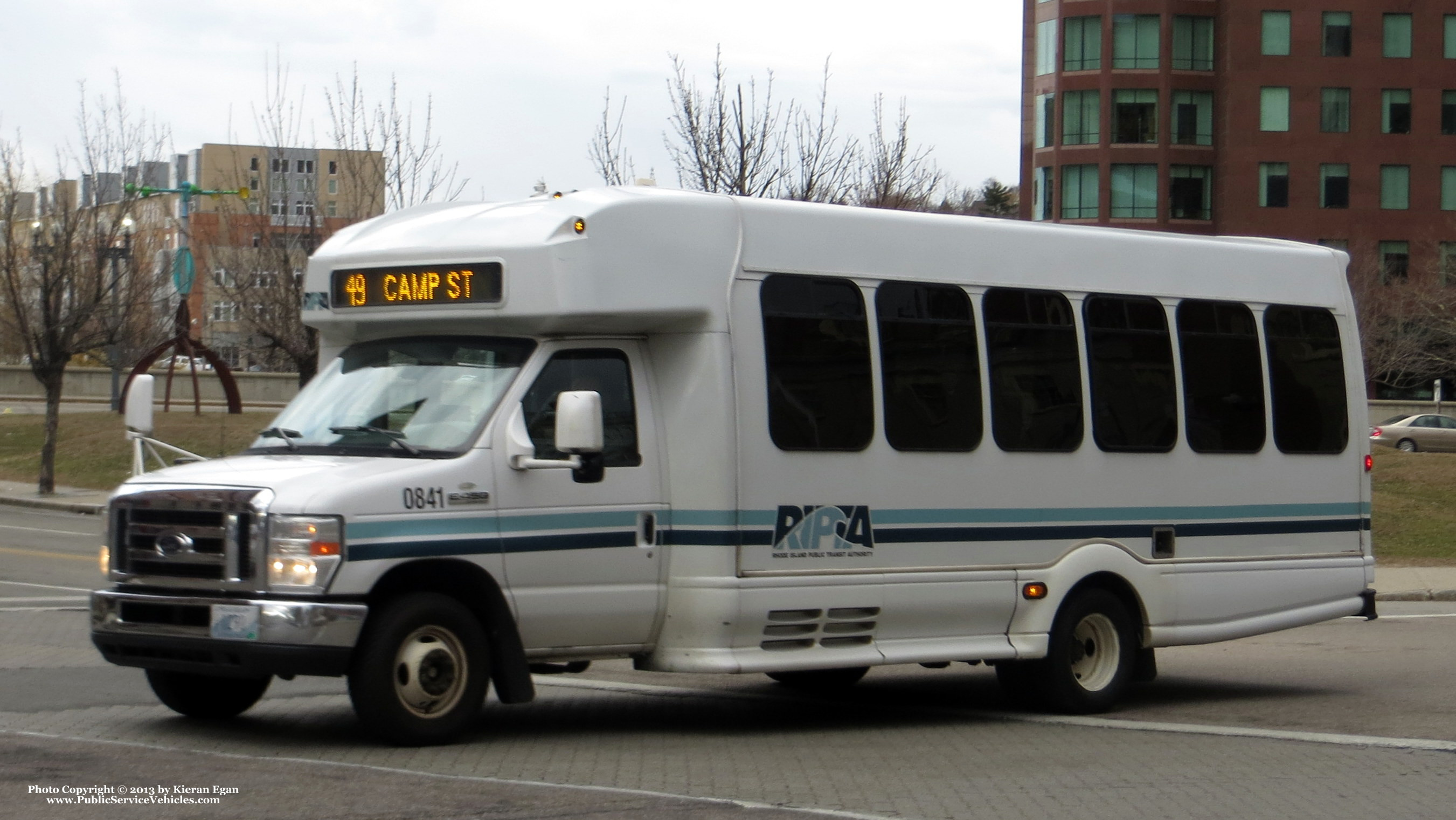 A photo  of Rhode Island Public Transit Authority
            Flex Van 0841, a 2008 Ford E-450 Bus             taken by Kieran Egan
