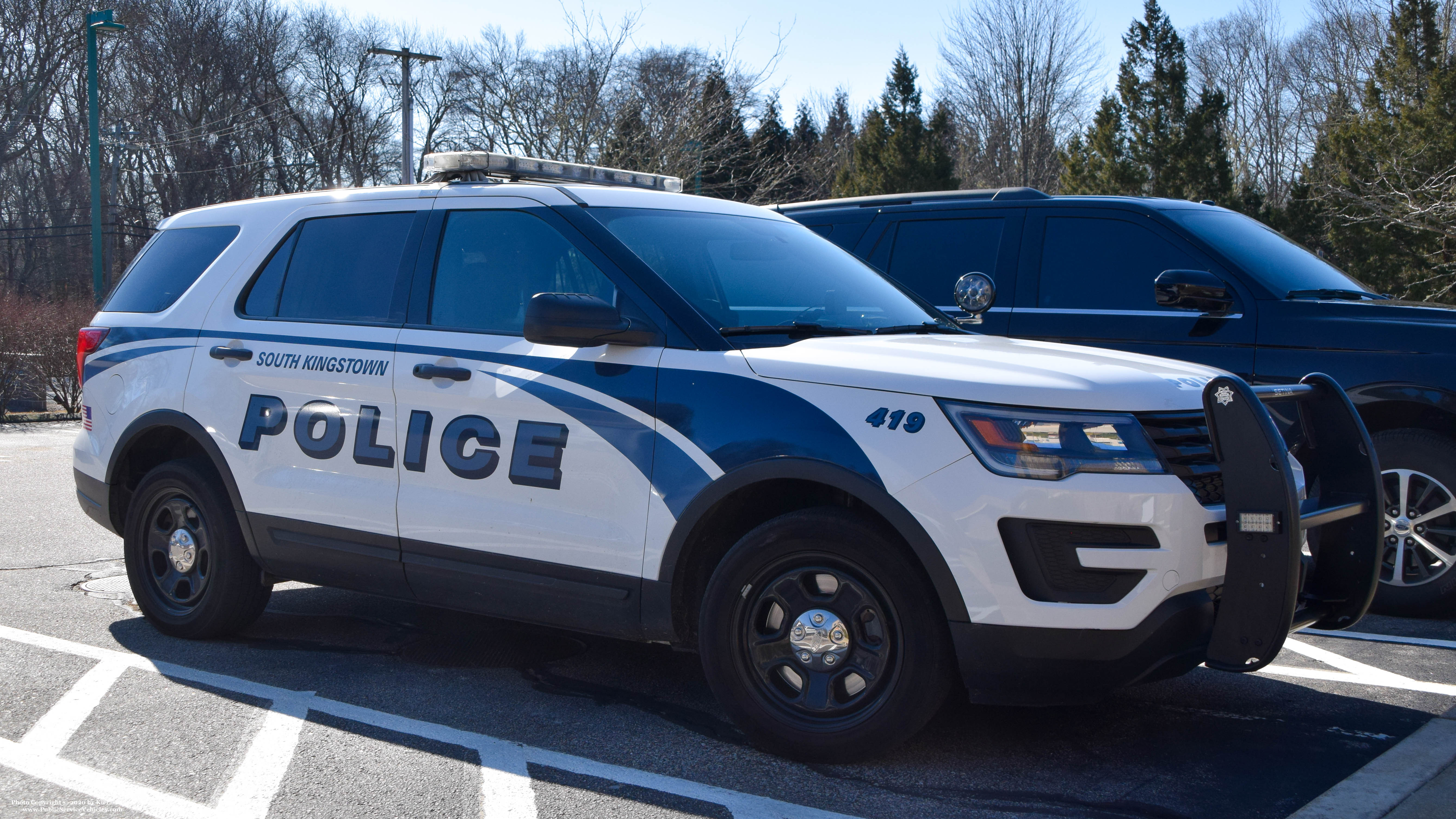 A photo  of South Kingstown Police
            Cruiser 419, a 2019 Ford Police Interceptor Utility             taken by Kieran Egan