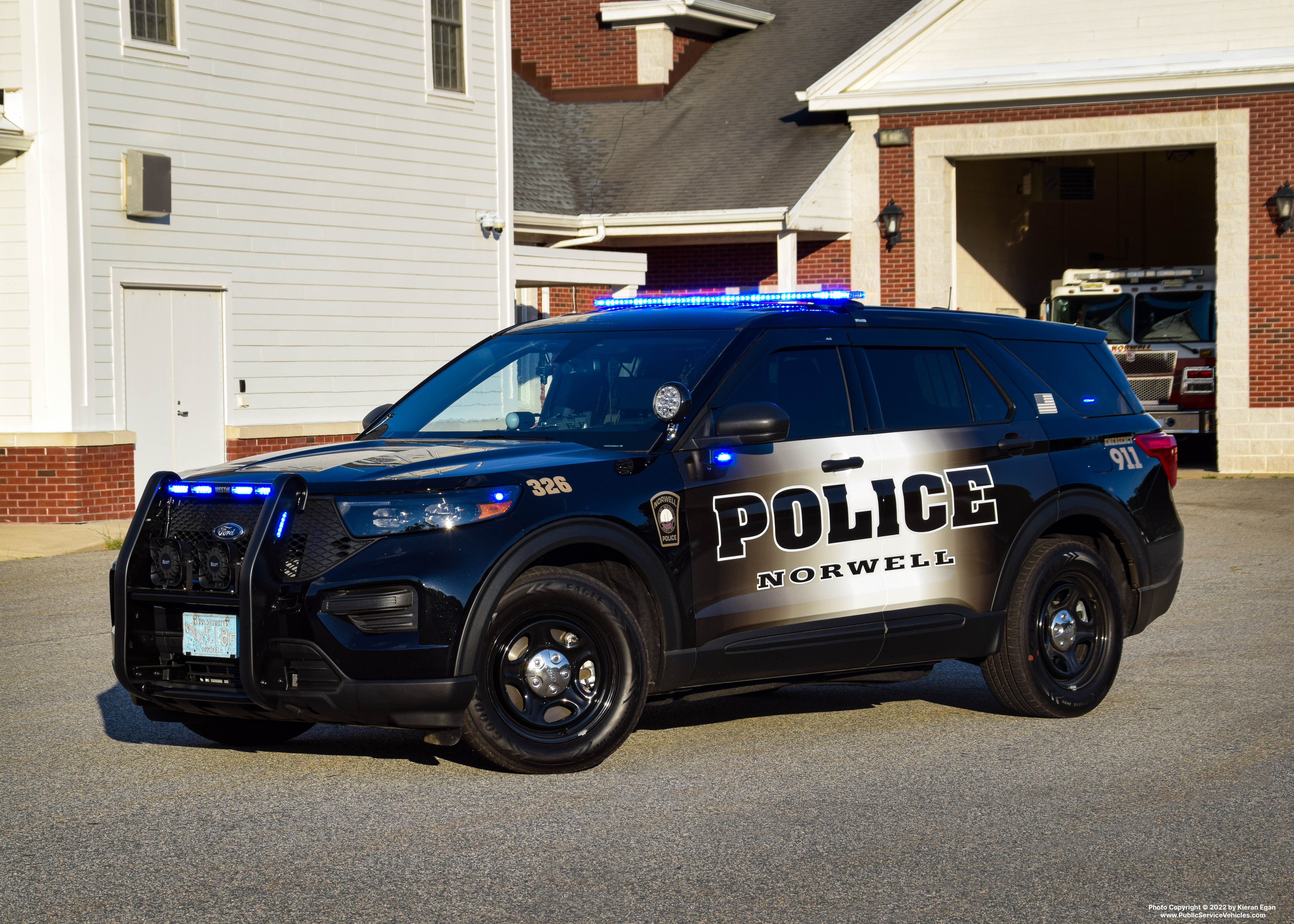 A photo  of Norwell Police
            Cruiser 326, a 2022 Ford Police Interceptor Utility             taken by Kieran Egan