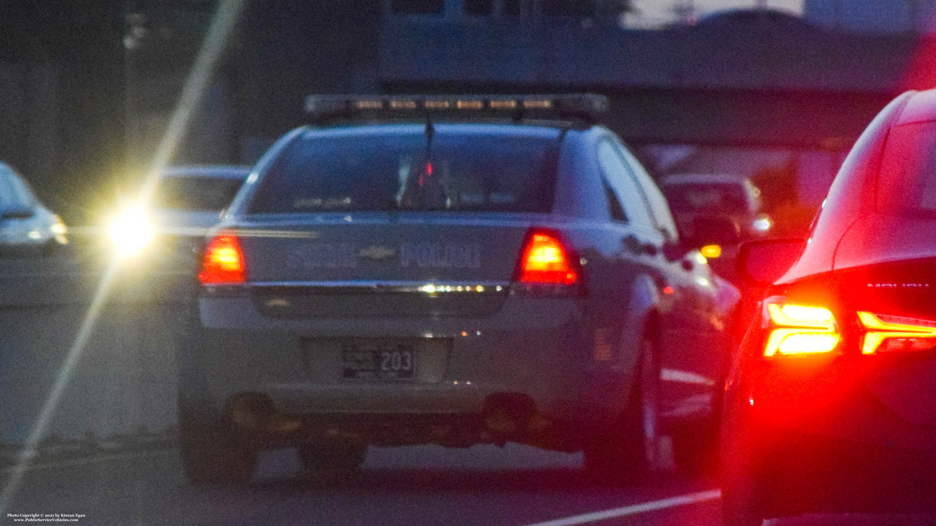 A photo  of Rhode Island State Police
            Cruiser 203, a 2013 Chevrolet Caprice             taken by Kieran Egan