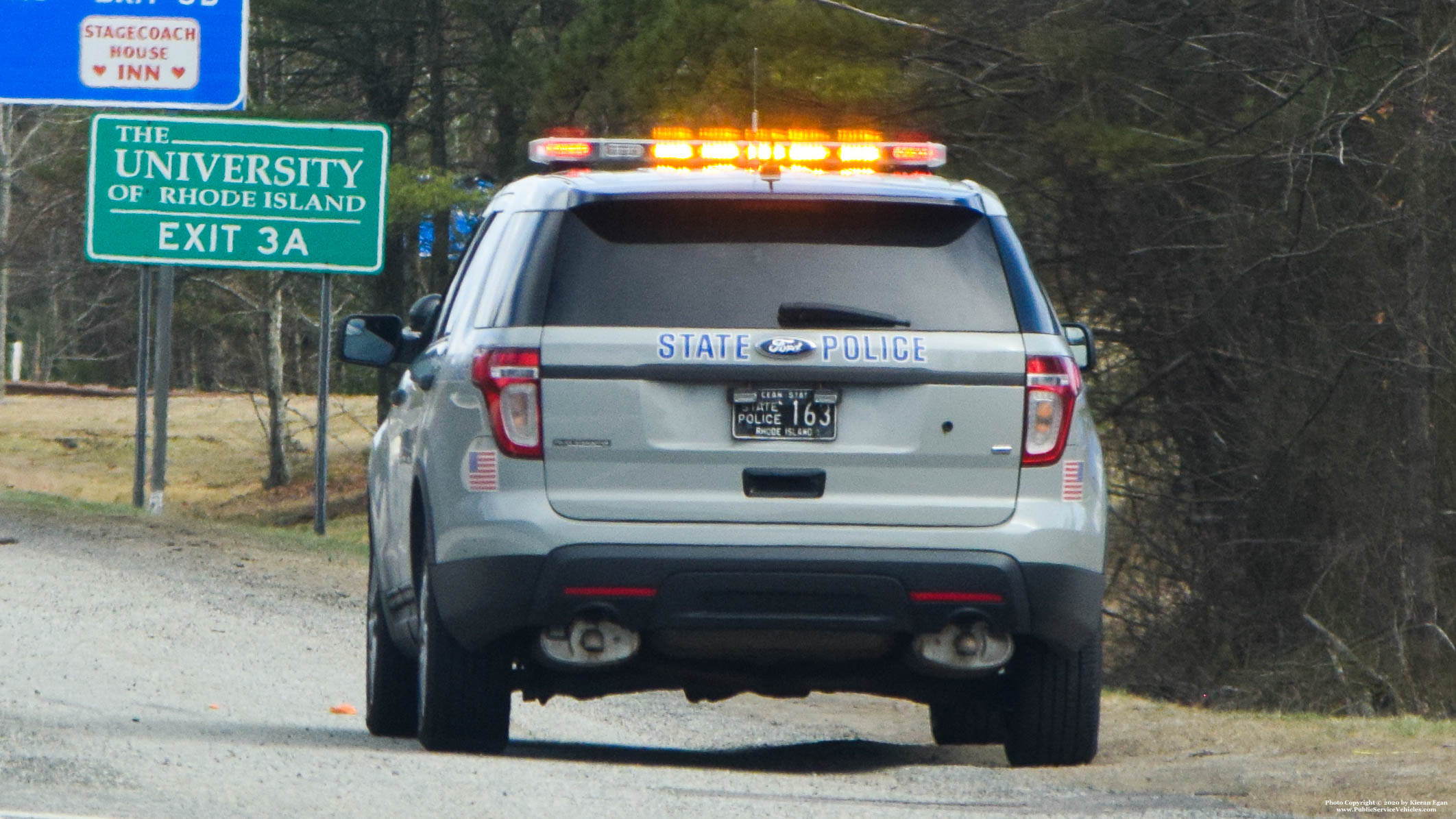 A photo  of Rhode Island State Police
            Cruiser 163, a 2013 Ford Police Interceptor Utility             taken by Kieran Egan