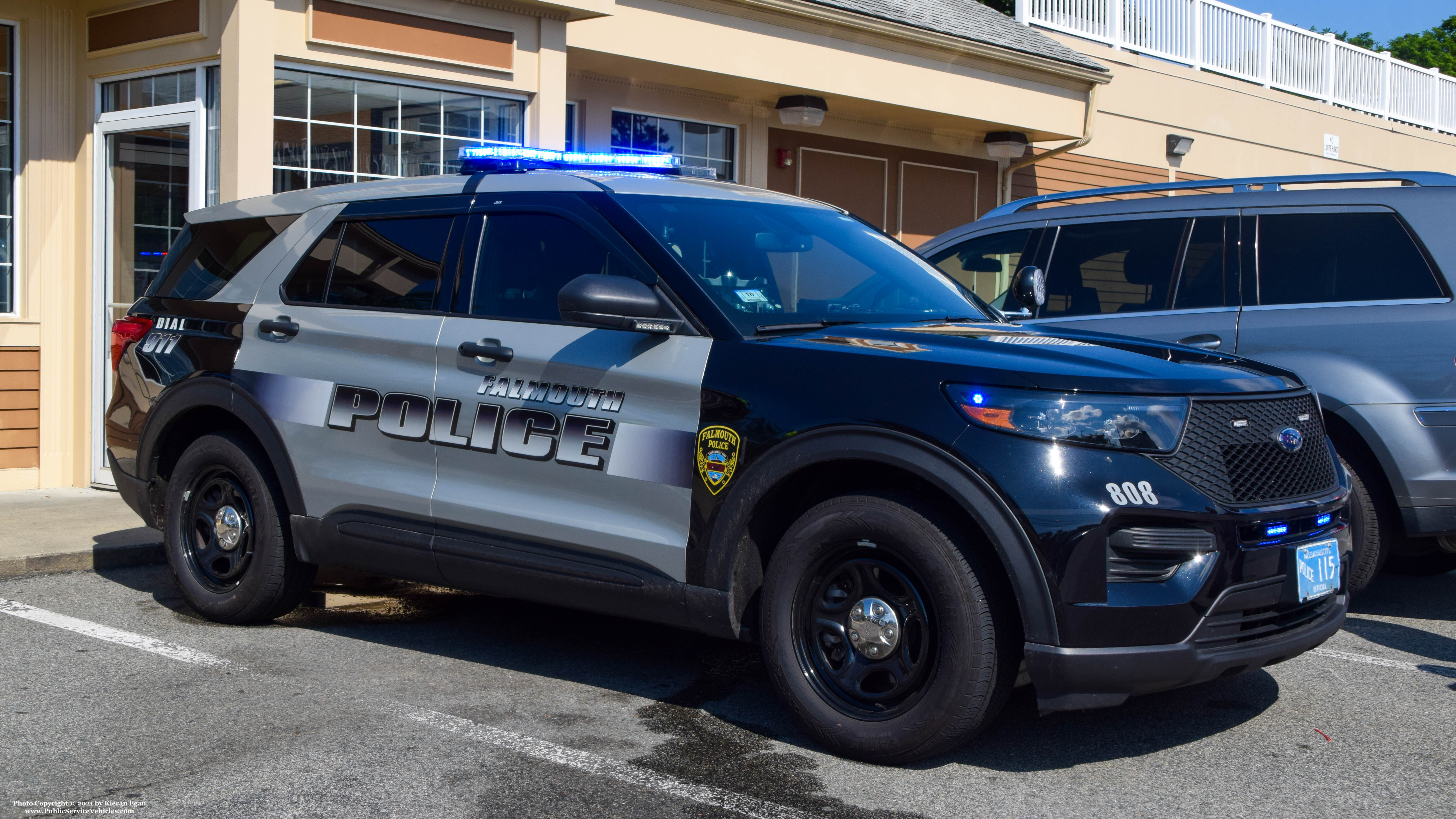 A photo  of Falmouth Police
            Cruiser 808, a 2020 Ford Police Interceptor Utility             taken by Kieran Egan