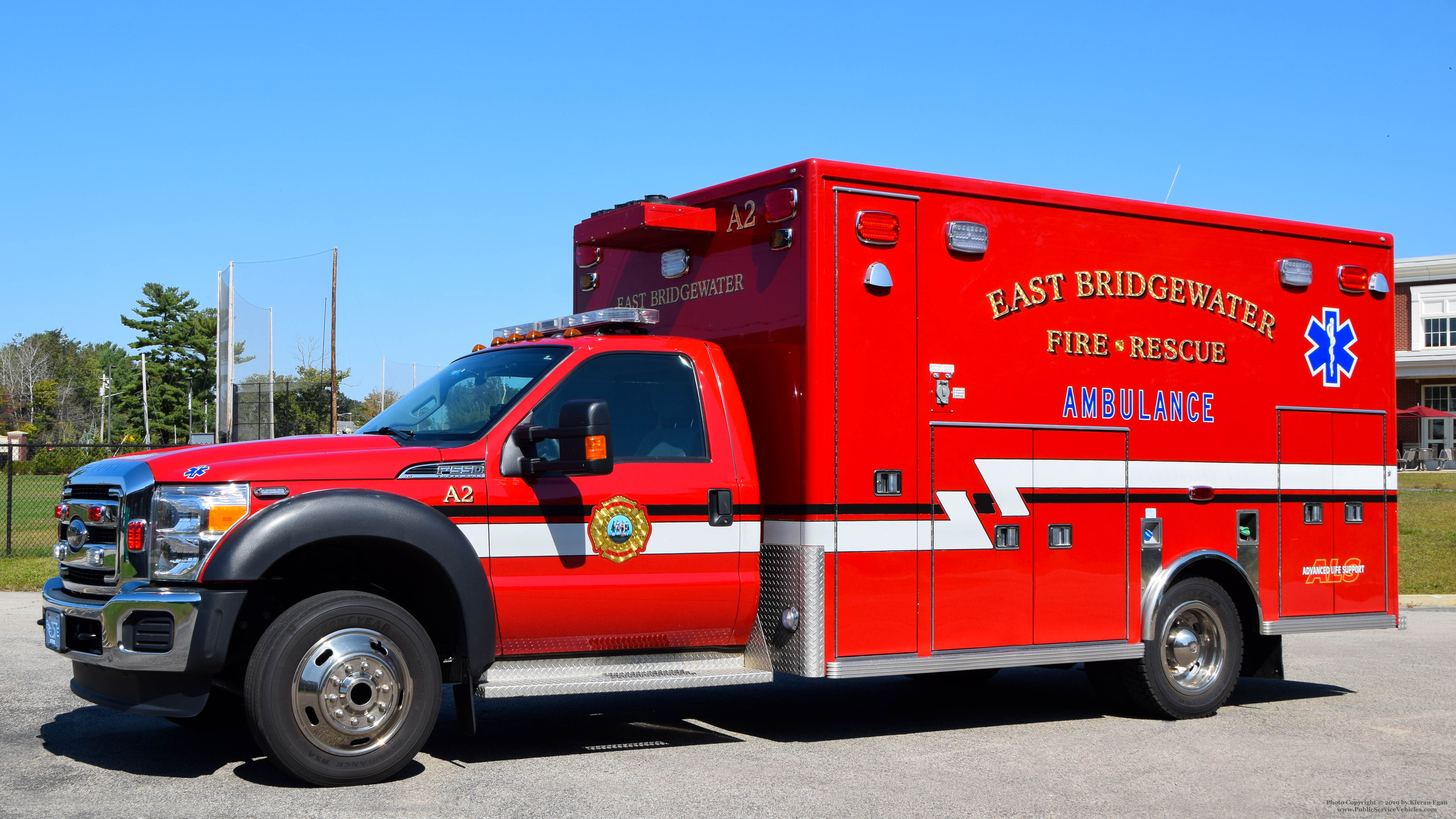 A photo  of East Bridgewater Fire
            Ambulance 2, a 2015 Ford F-550/Life Line             taken by Kieran Egan