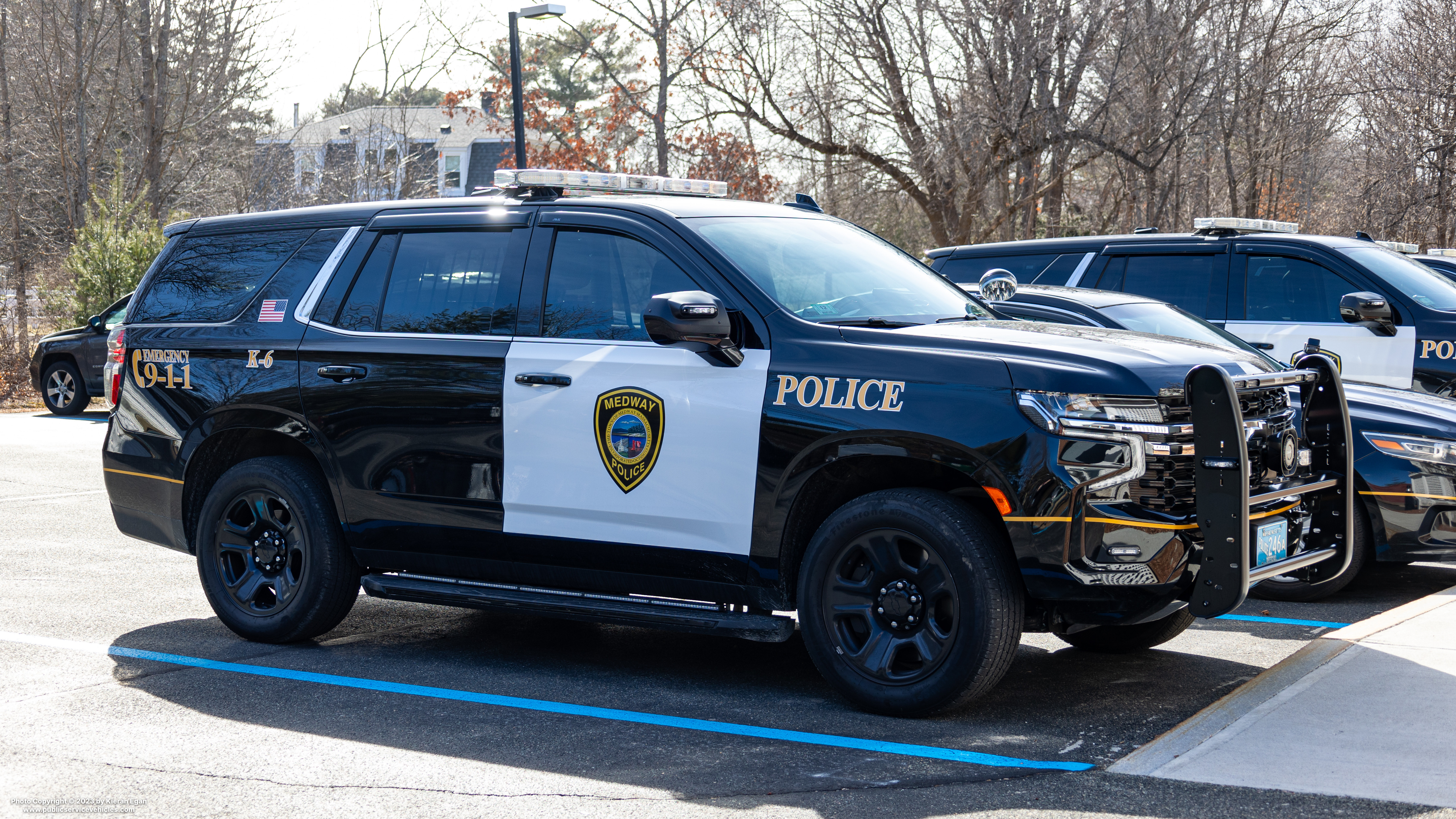 A photo  of Medway Police
            Cruiser K-6, a 2021 Chevrolet Tahoe             taken by Kieran Egan