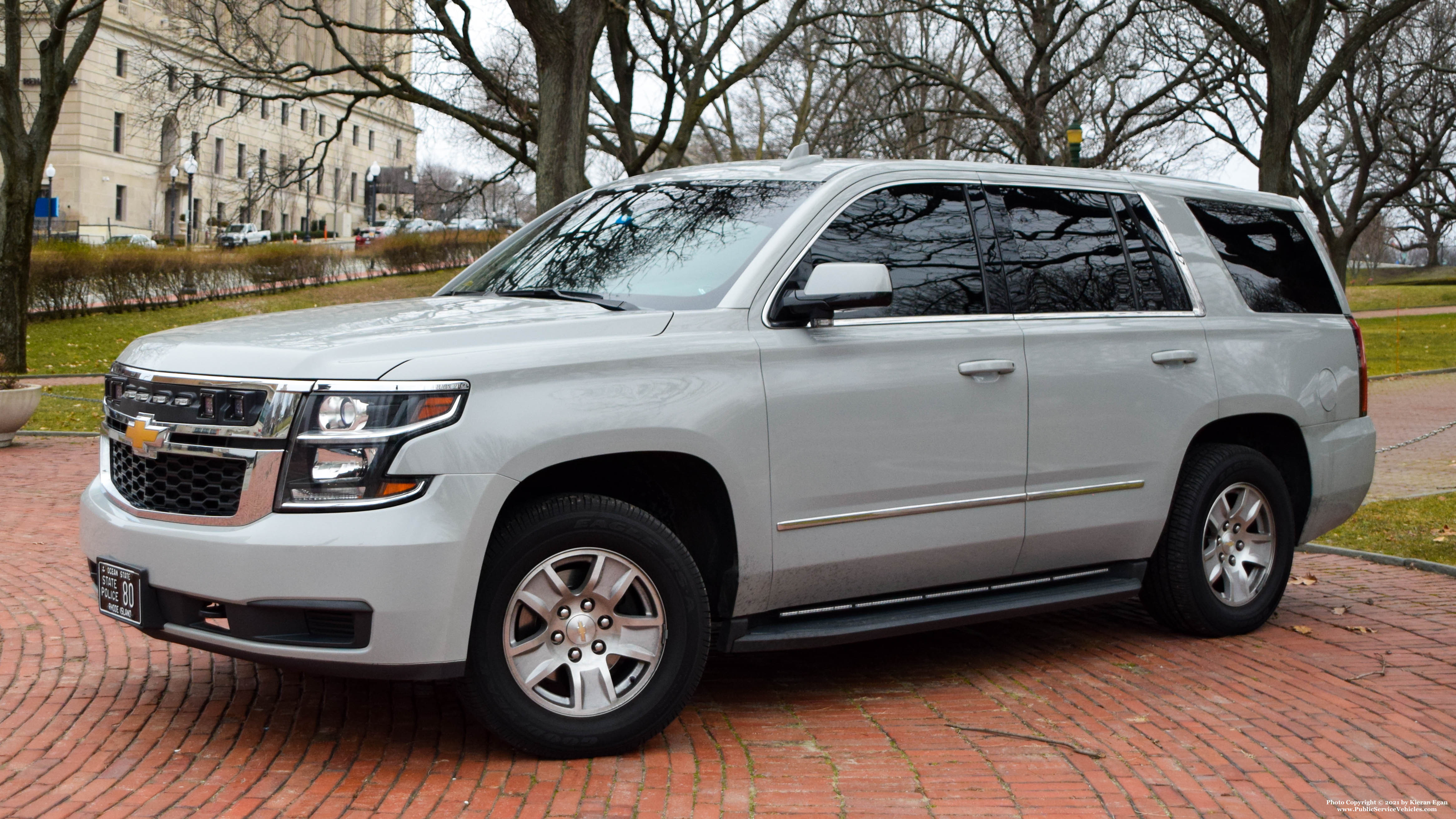 A photo  of Rhode Island State Police
            Cruiser 80, a 2016 Chevrolet Tahoe             taken by Kieran Egan