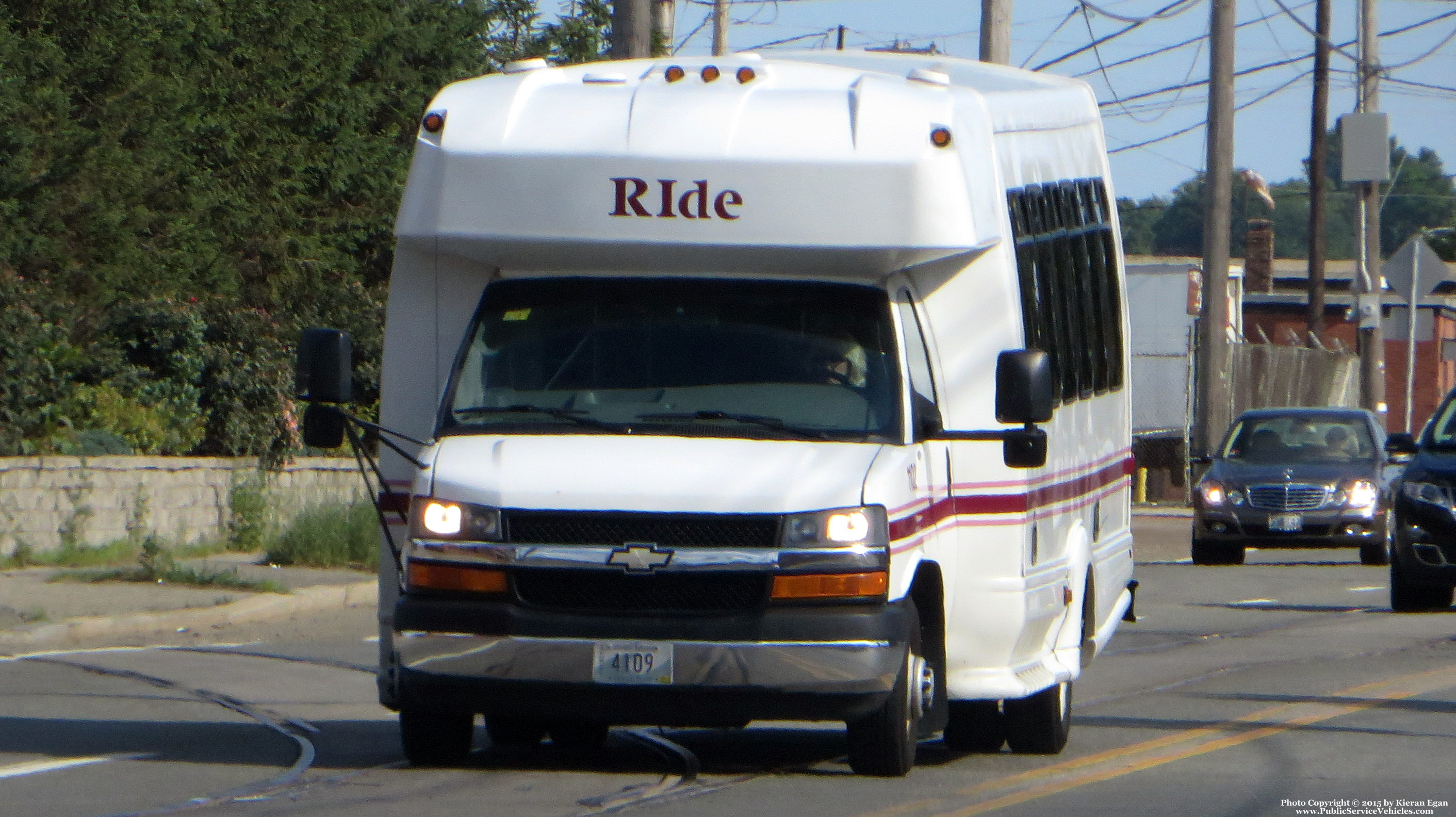 A photo  of Rhode Island Public Transit Authority
            Paratransit Bus 21102, a 2011 Chevrolet 4500 Bus             taken by Kieran Egan