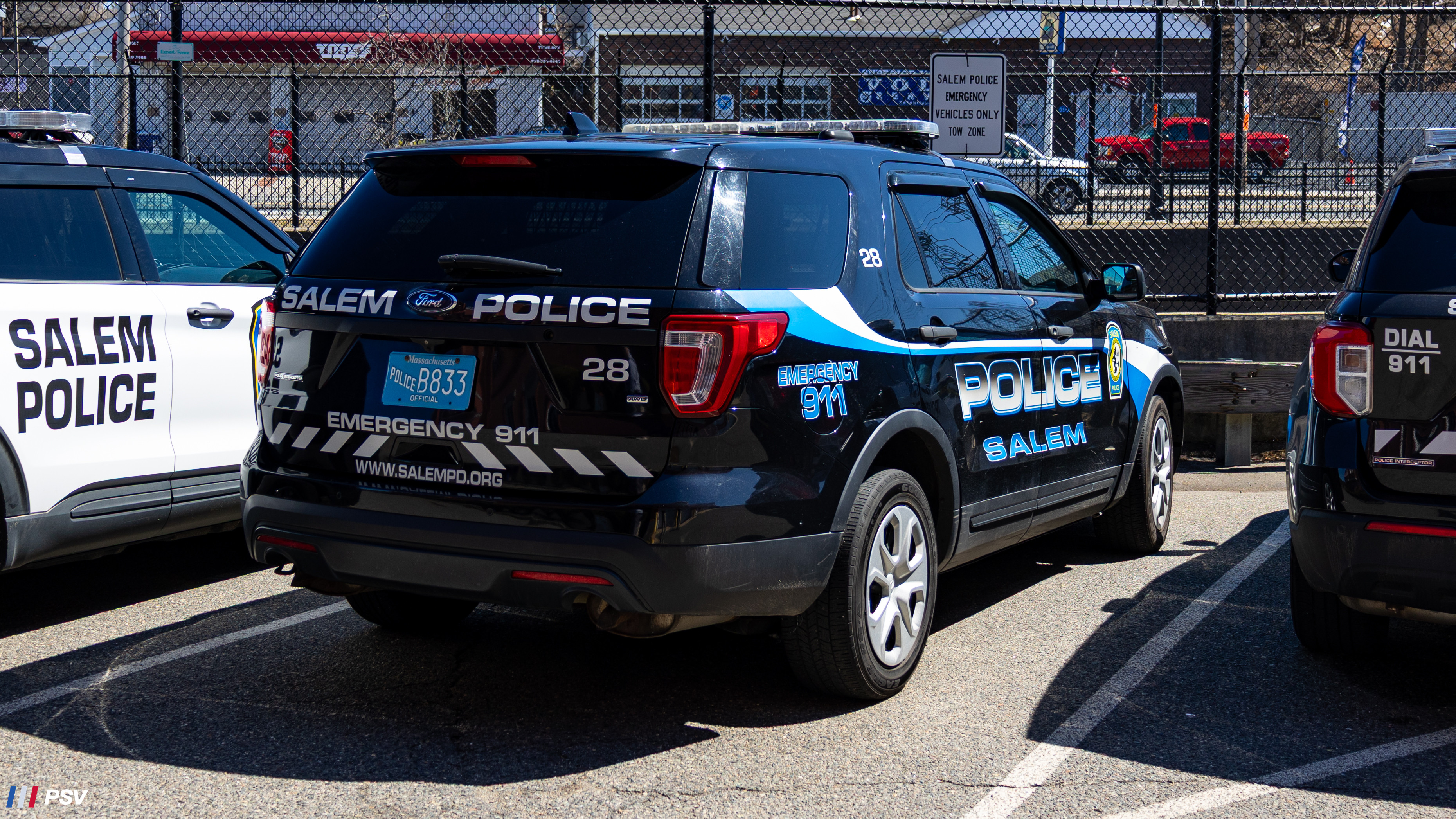 A photo  of Salem Police
            Cruiser 28, a 2016 Ford Police Interceptor Utility             taken by Kieran Egan