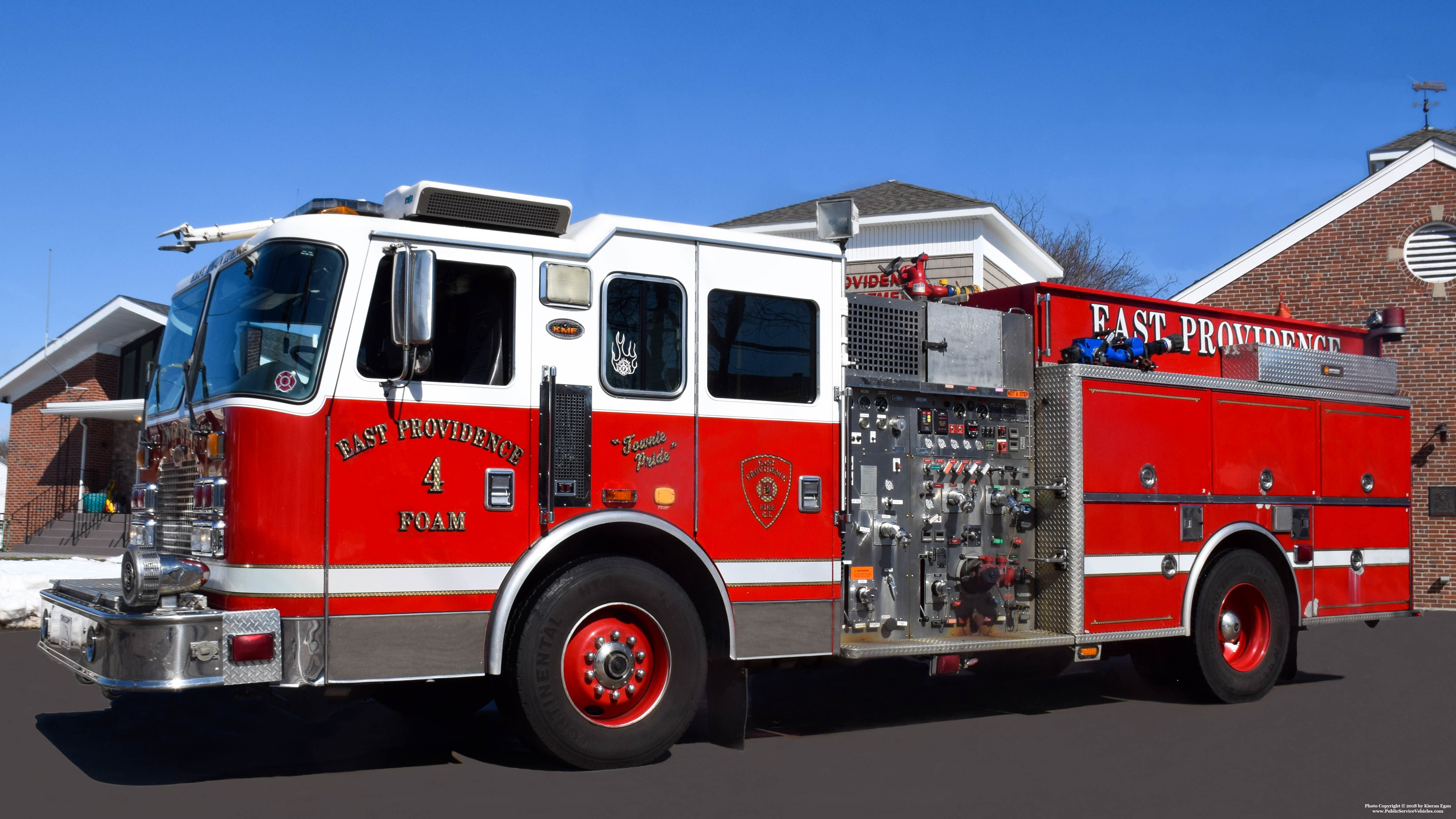 A photo  of East Providence Fire
            Engine 4, a 2002 KME Predator             taken by Kieran Egan
