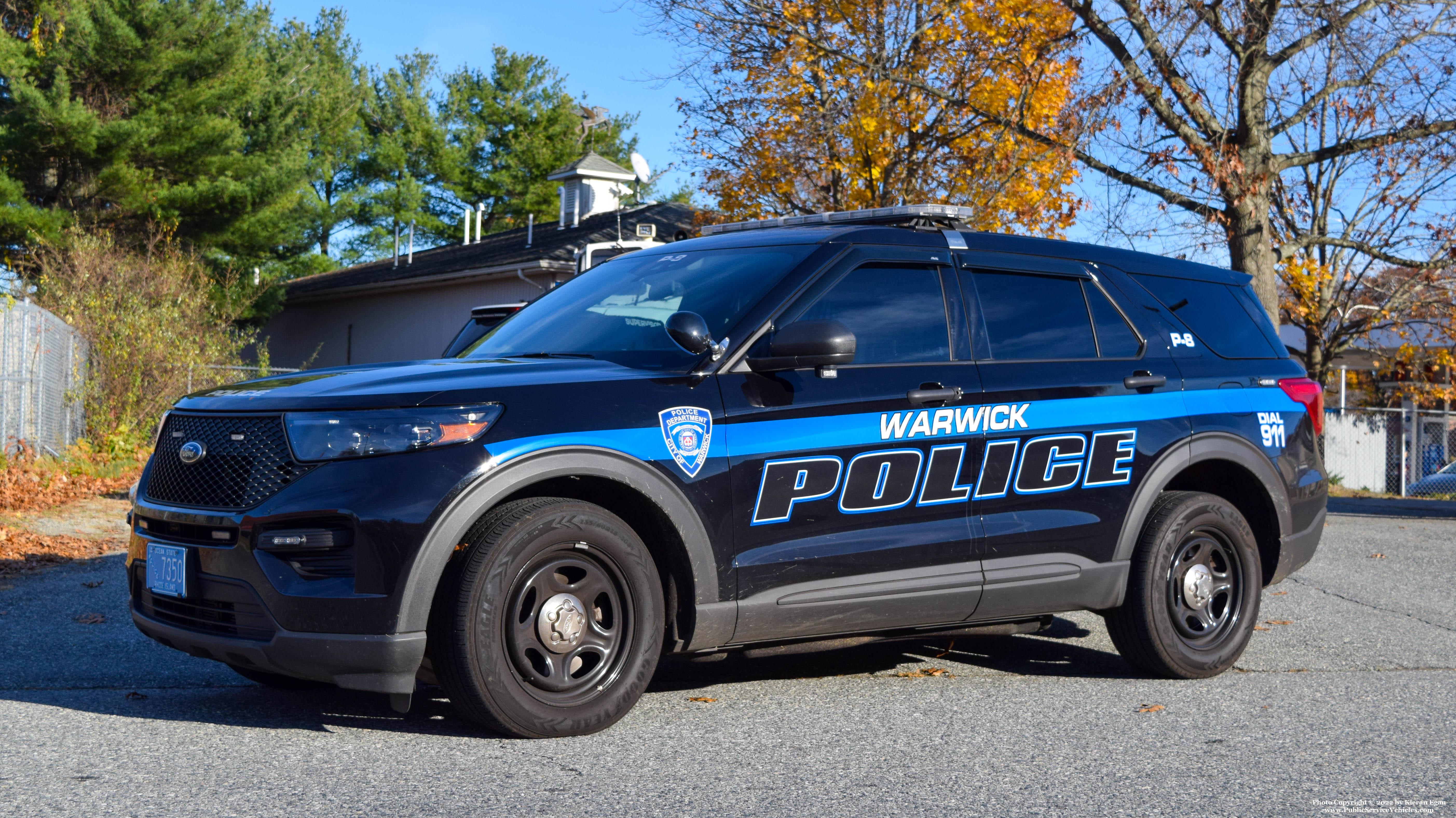 A photo  of Warwick Police
            Cruiser P-8, a 2021 Ford Police Interceptor Utility             taken by Kieran Egan