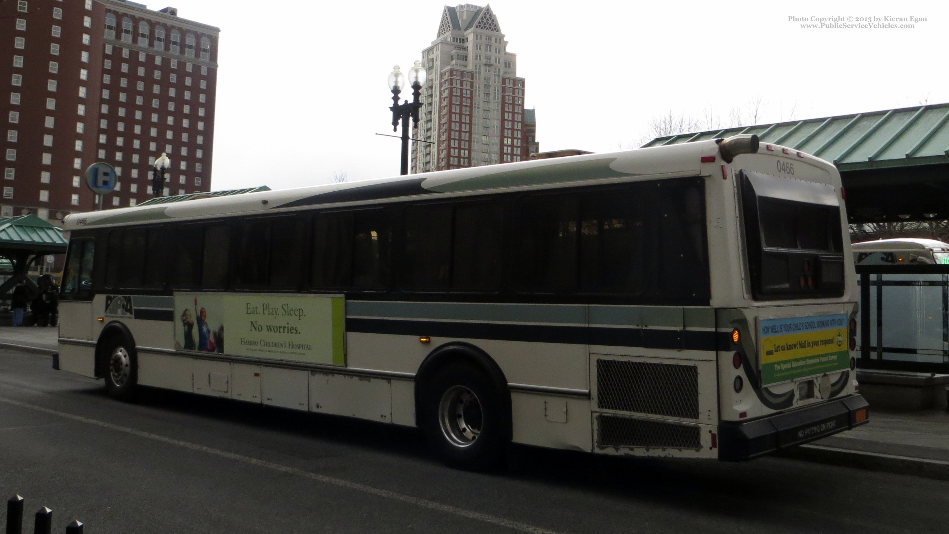 A photo  of Rhode Island Public Transit Authority
            Bus 0466, a 2004 Orion V 05.501             taken by Kieran Egan