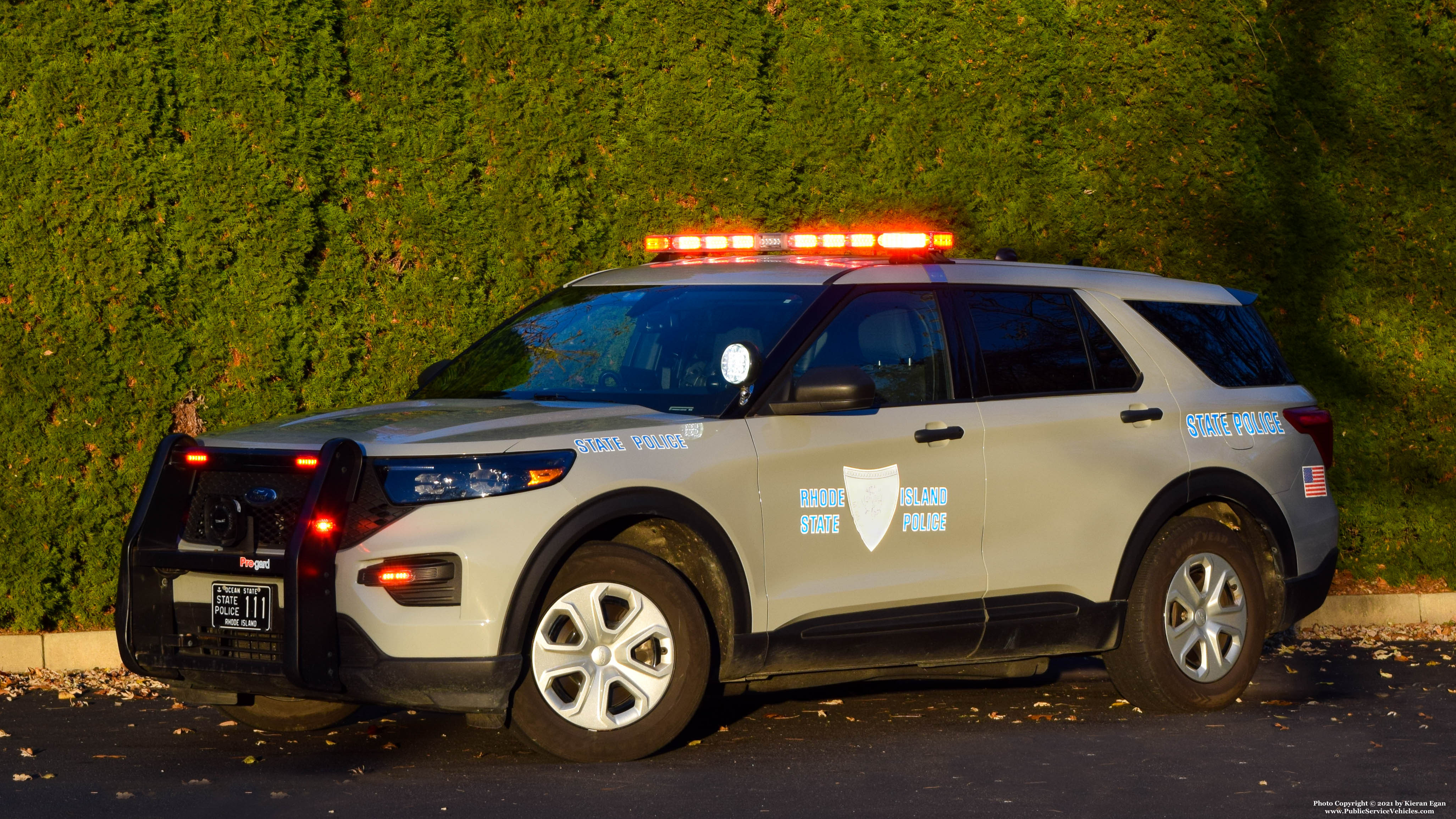 A photo  of Rhode Island State Police
            Cruiser 111, a 2020 Ford Police Interceptor Utility             taken by Kieran Egan