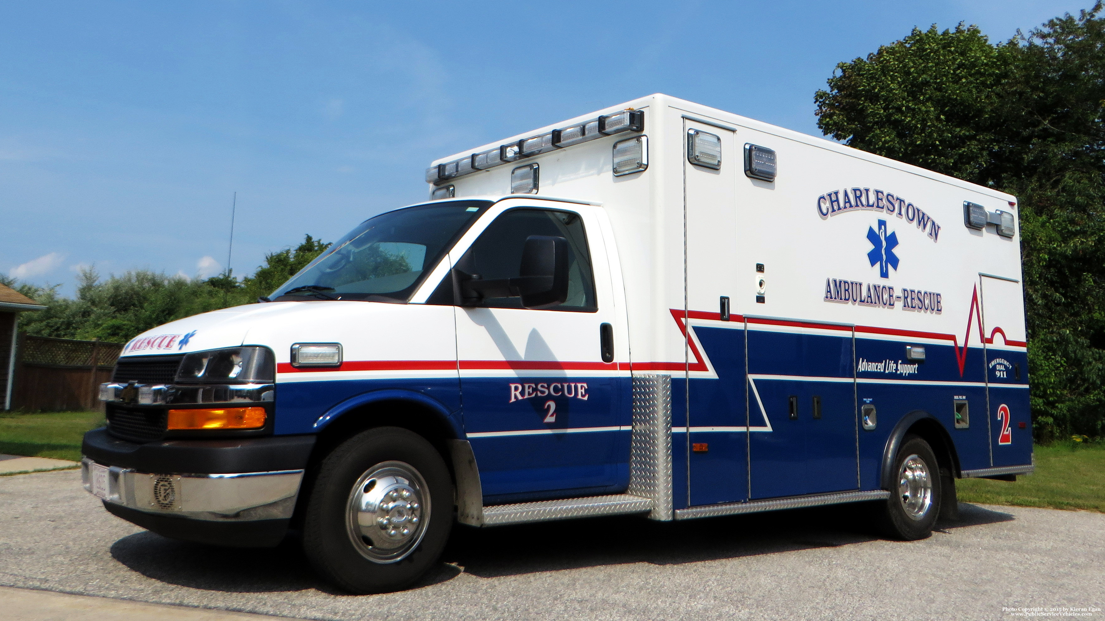 A photo  of Charlestown Ambulance Rescue Service
            Rescue 2, a 2013 Chevrolet G4500             taken by Kieran Egan