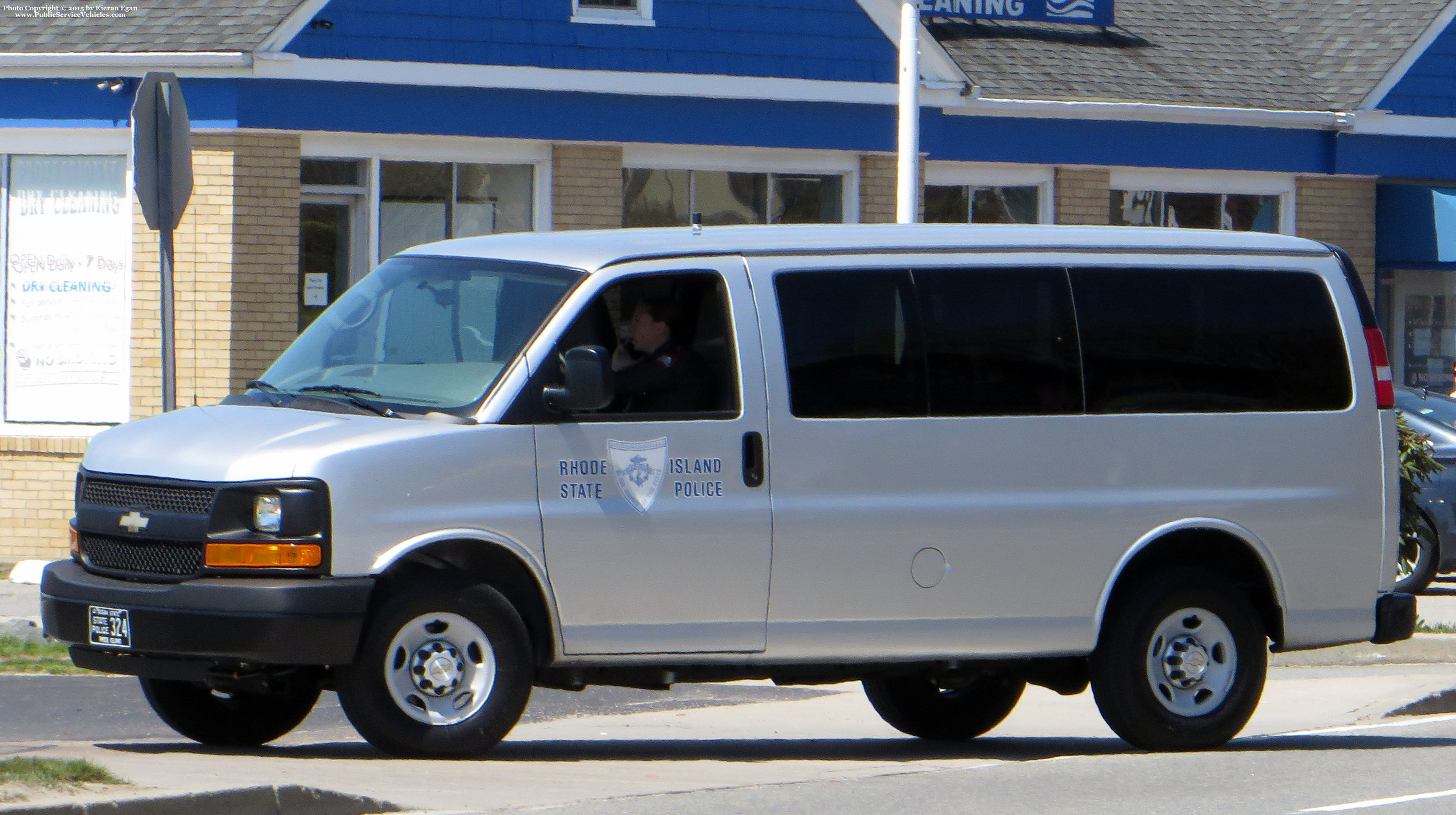 A photo  of Rhode Island State Police
            Cruiser 324, a 2003-2020 Chevrolet Express             taken by Kieran Egan