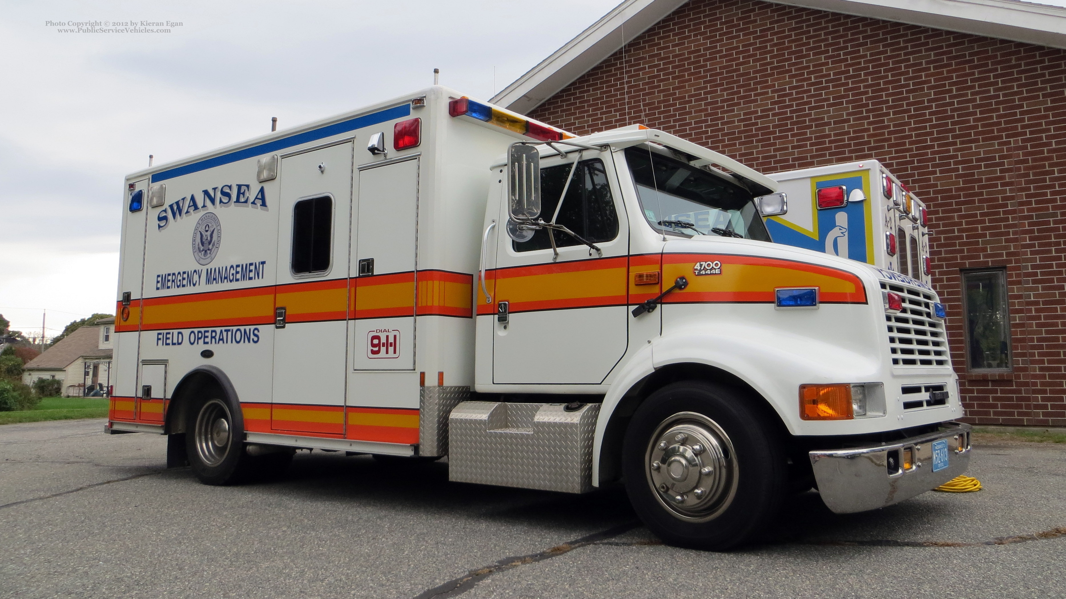 A photo  of Swansea Police
            Emergency Management Field Operations, a 1995 International 4700             taken by Kieran Egan