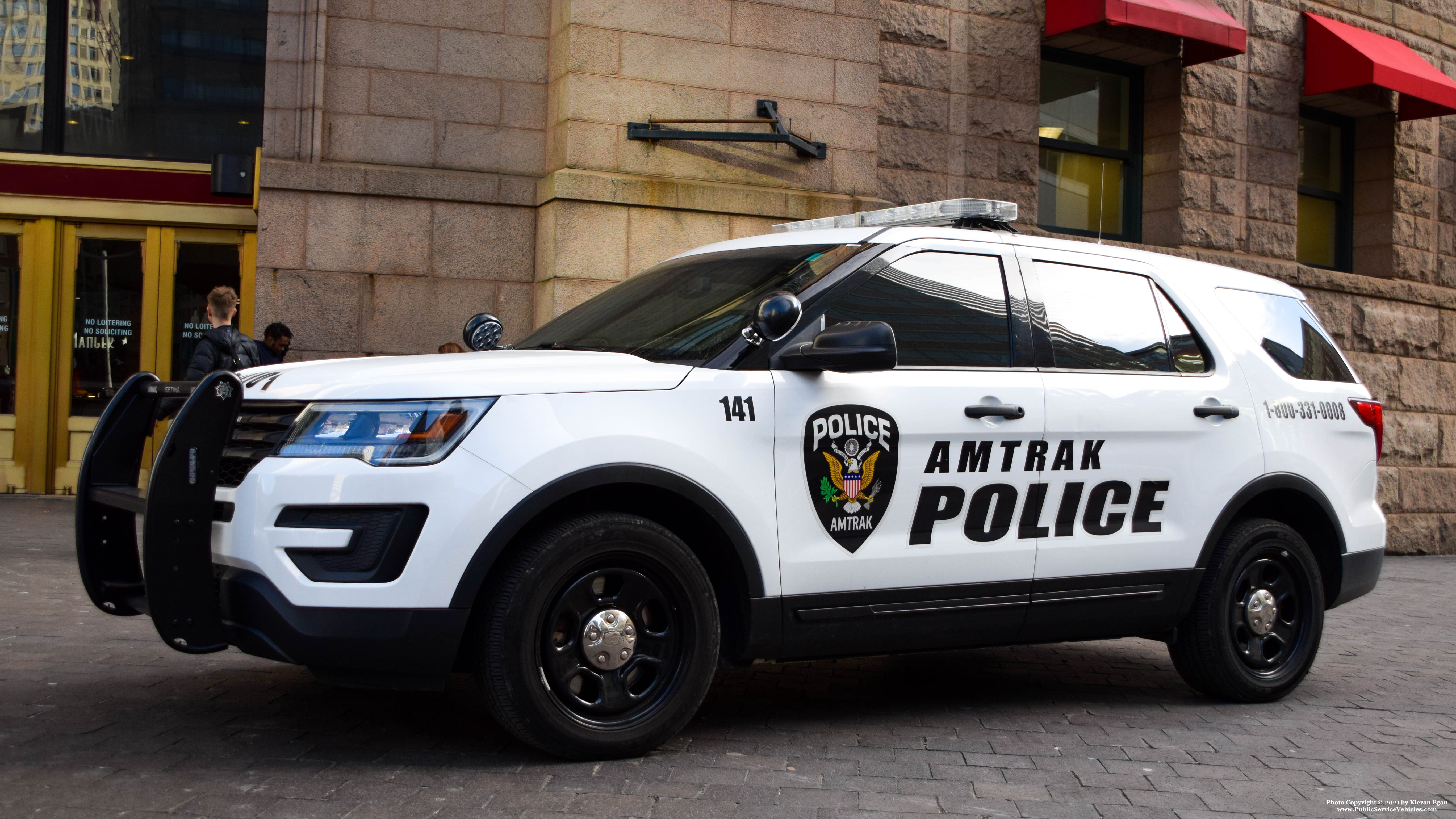 A photo  of Amtrak Police
            Cruiser 141, a 2016-2017 Ford Police Interceptor Utility             taken by Kieran Egan