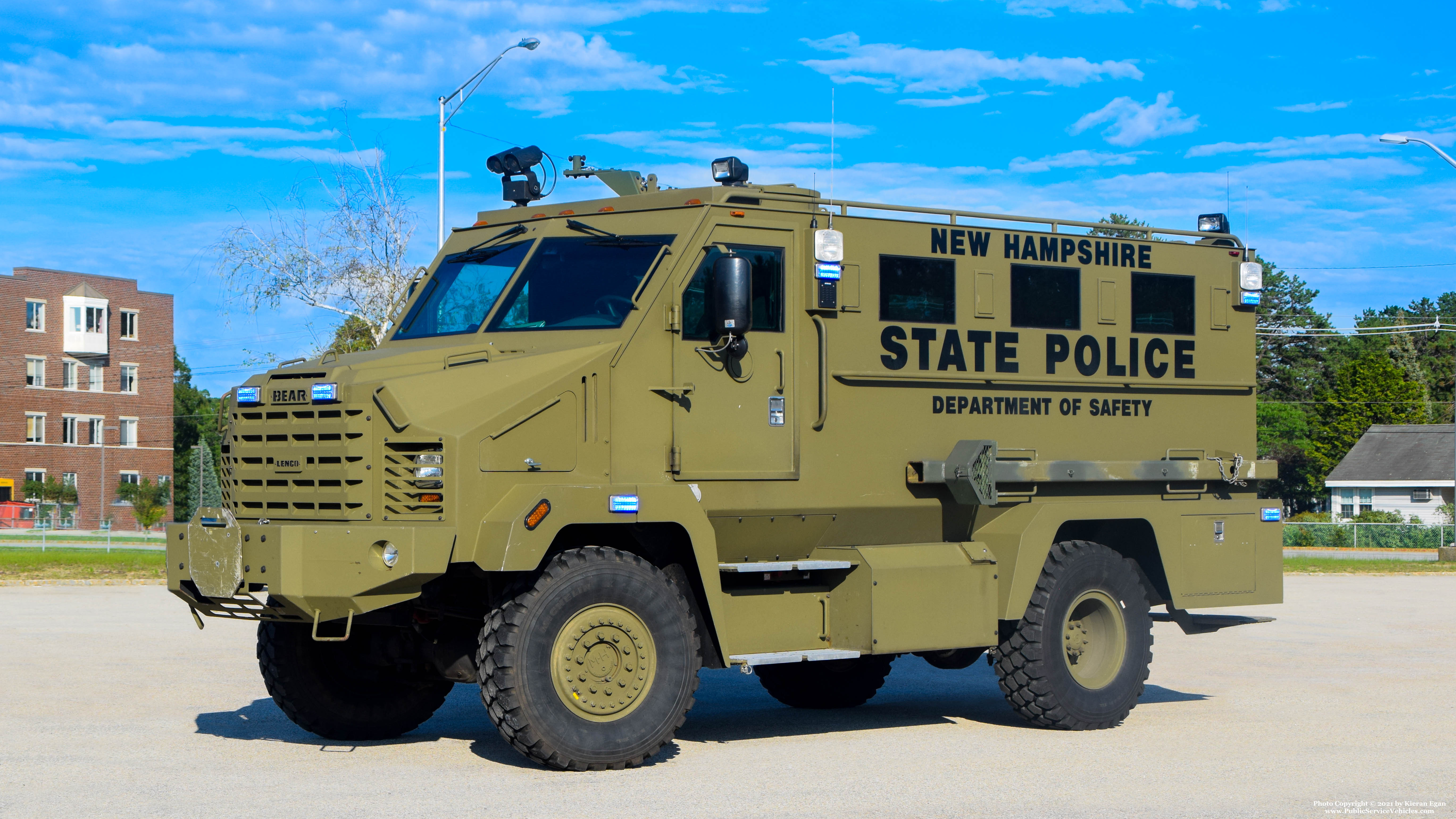 A photo  of New Hampshire State Police
            SWAT Unit, a 2000-2015 Lenco BEAR             taken by Kieran Egan