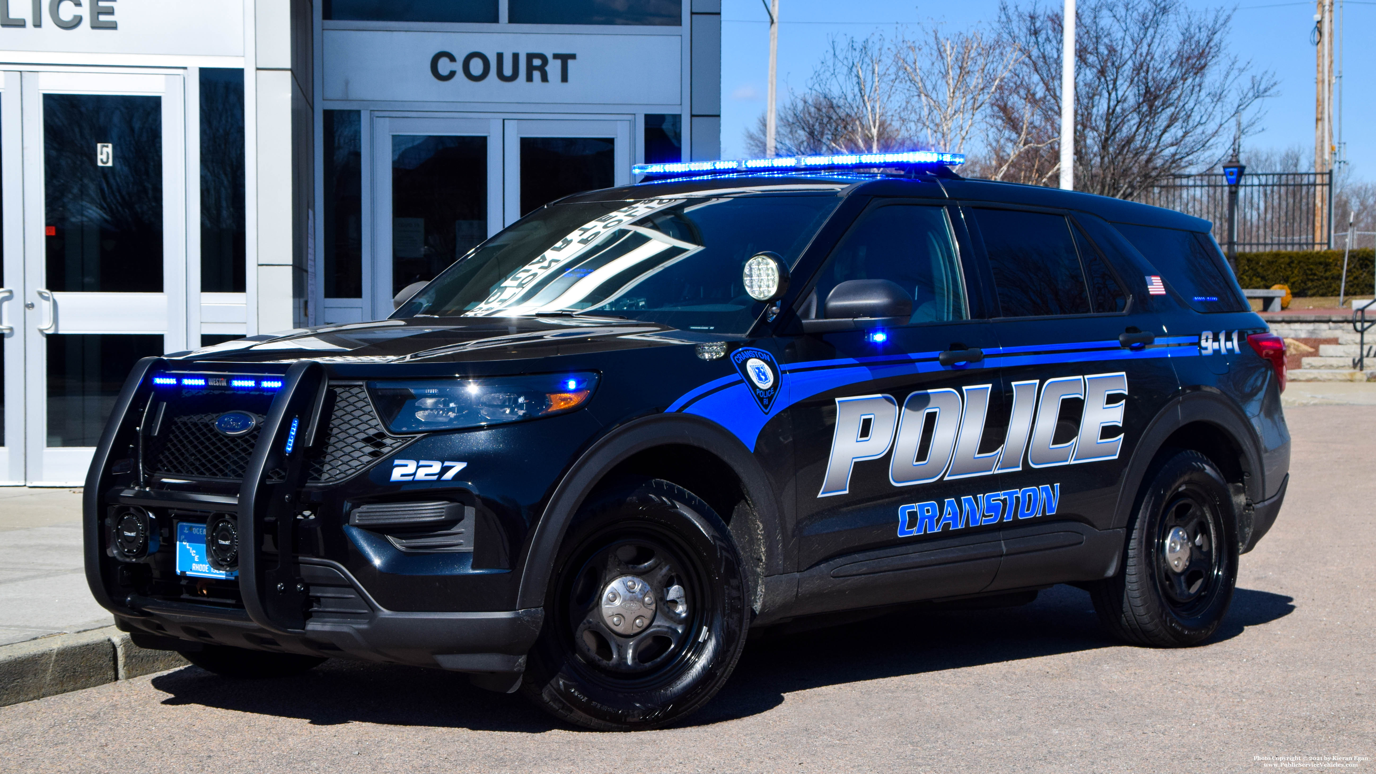 A photo  of Cranston Police
            Cruiser 227, a 2020 Ford Police Interceptor Utility             taken by Kieran Egan