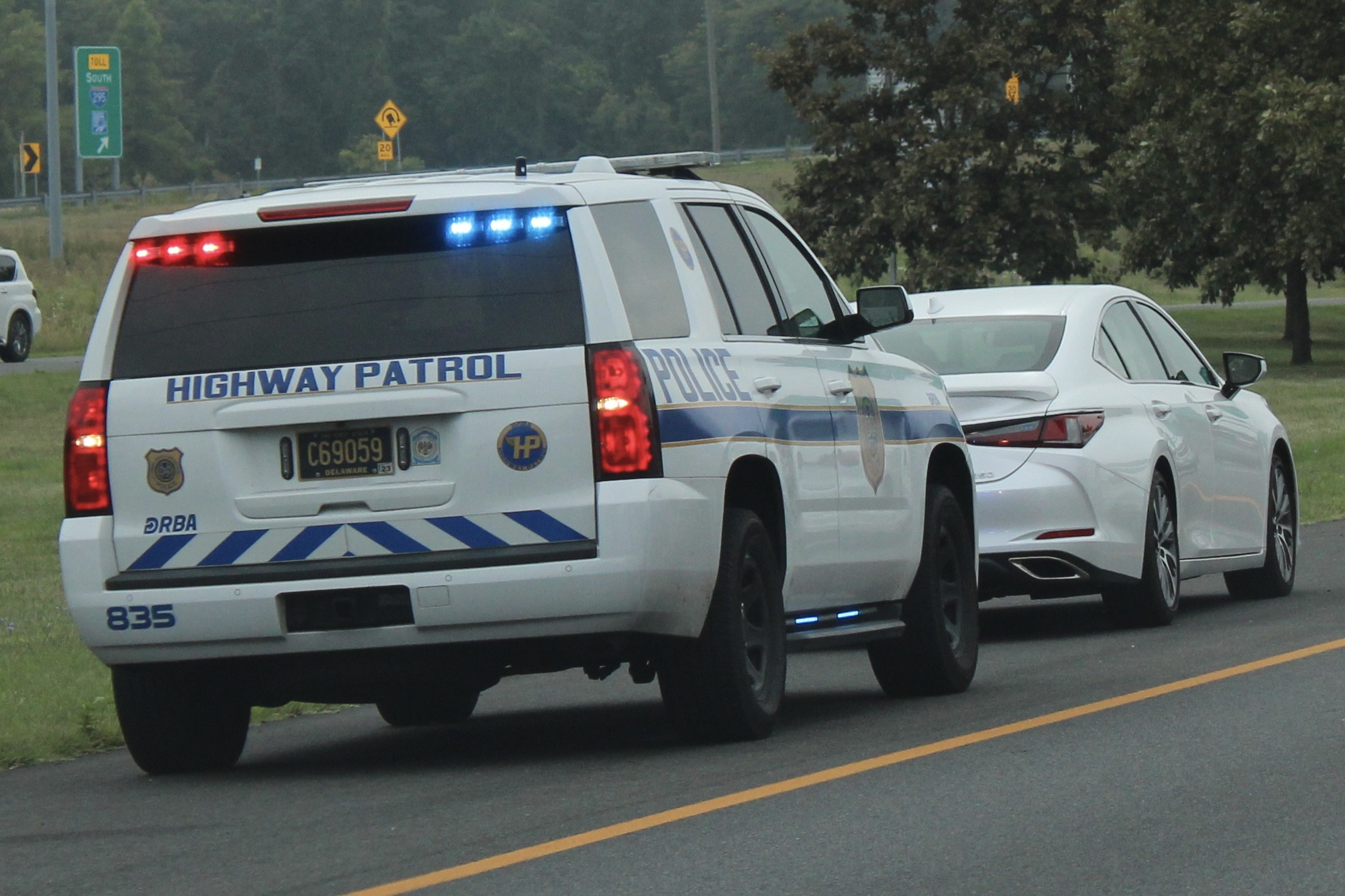 A photo  of Delaware River & Bay Authority Police
            Cruiser 835, a 2019 Chevrolet Tahoe             taken by @riemergencyvehicles