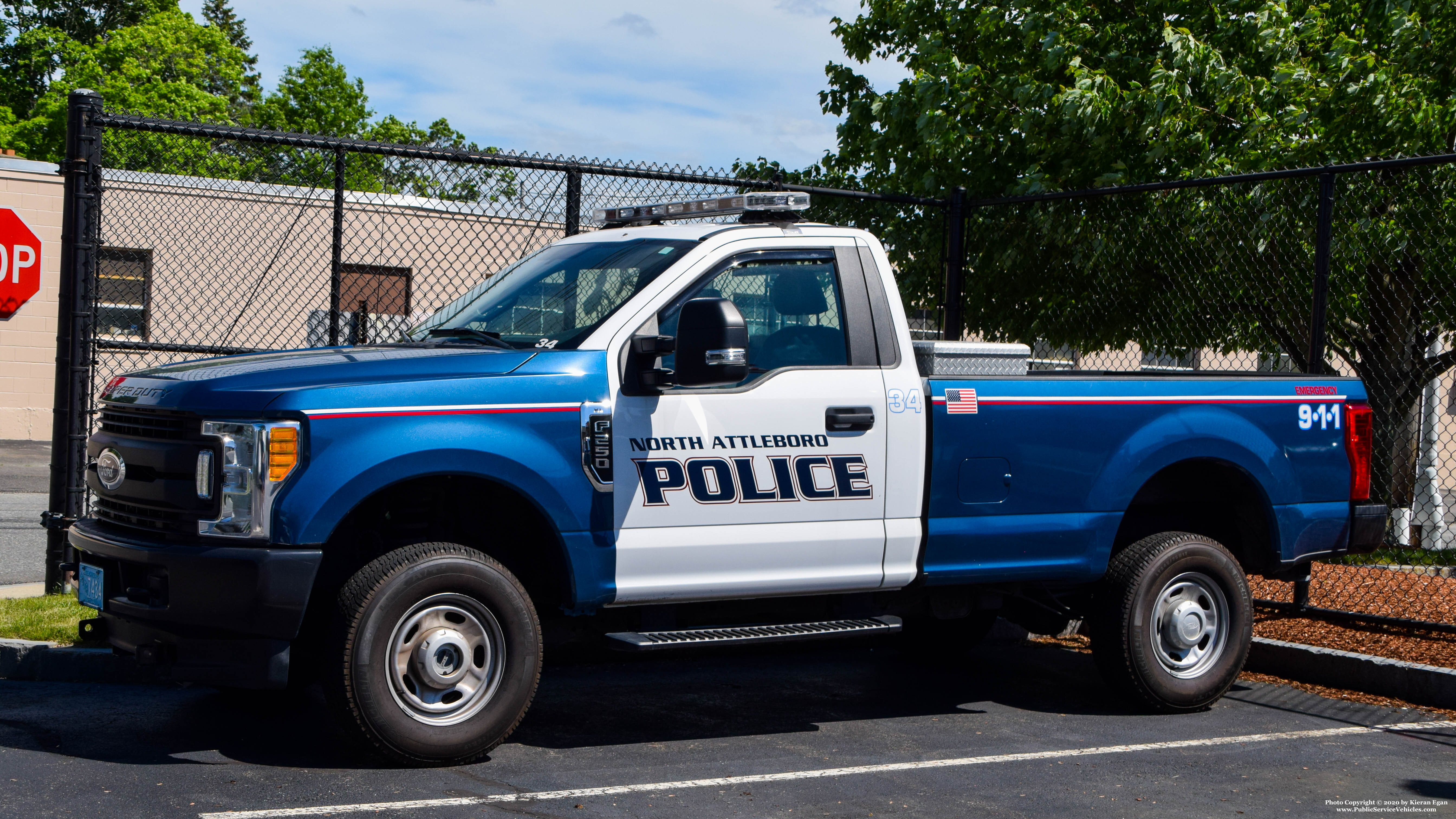 A photo  of North Attleborough Police
            Cruiser 34, a 2017 Ford F-250             taken by Kieran Egan