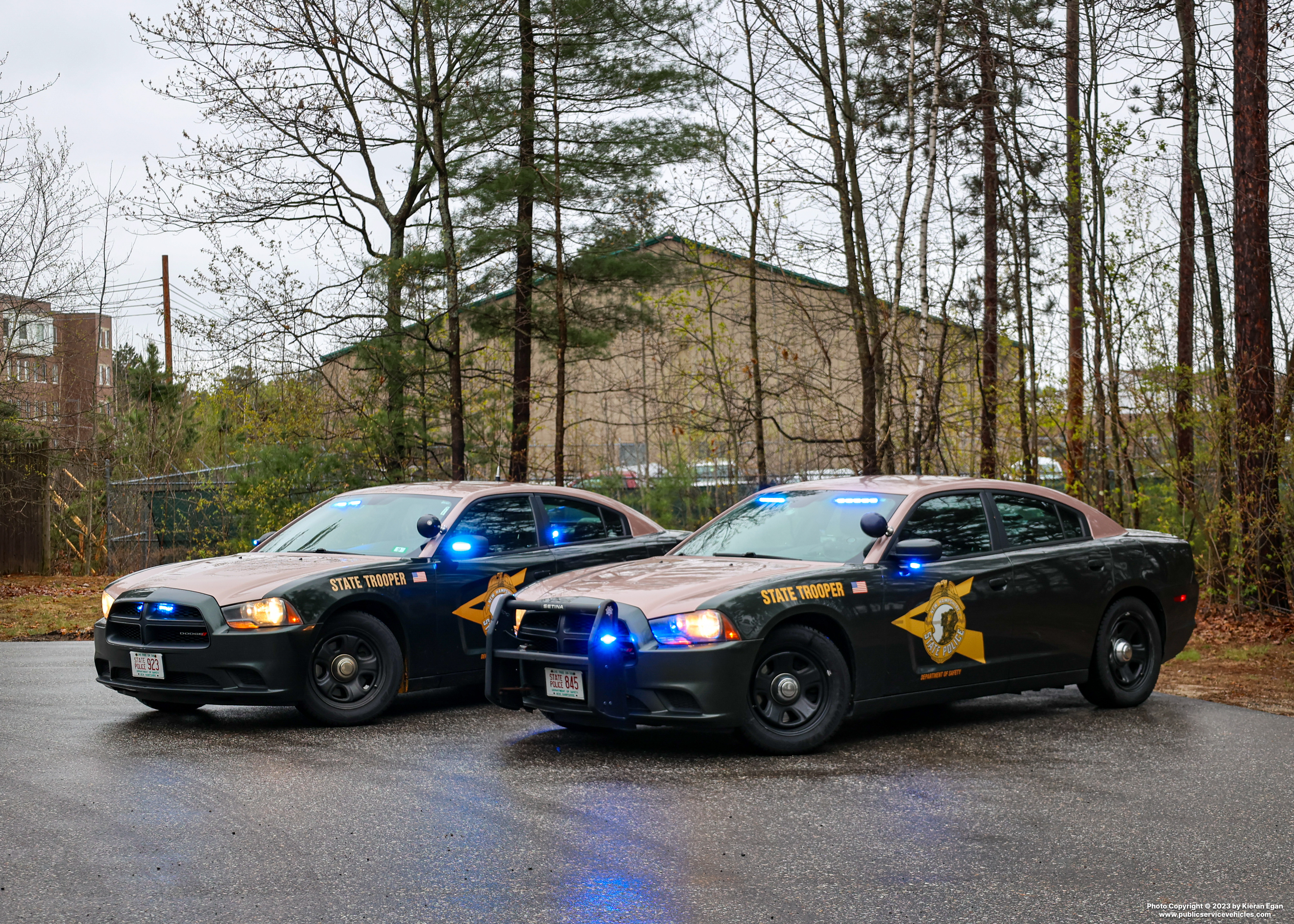 A photo  of New Hampshire State Police
            Cruiser 845, a 2011-2014 Dodge Charger             taken by Kieran Egan