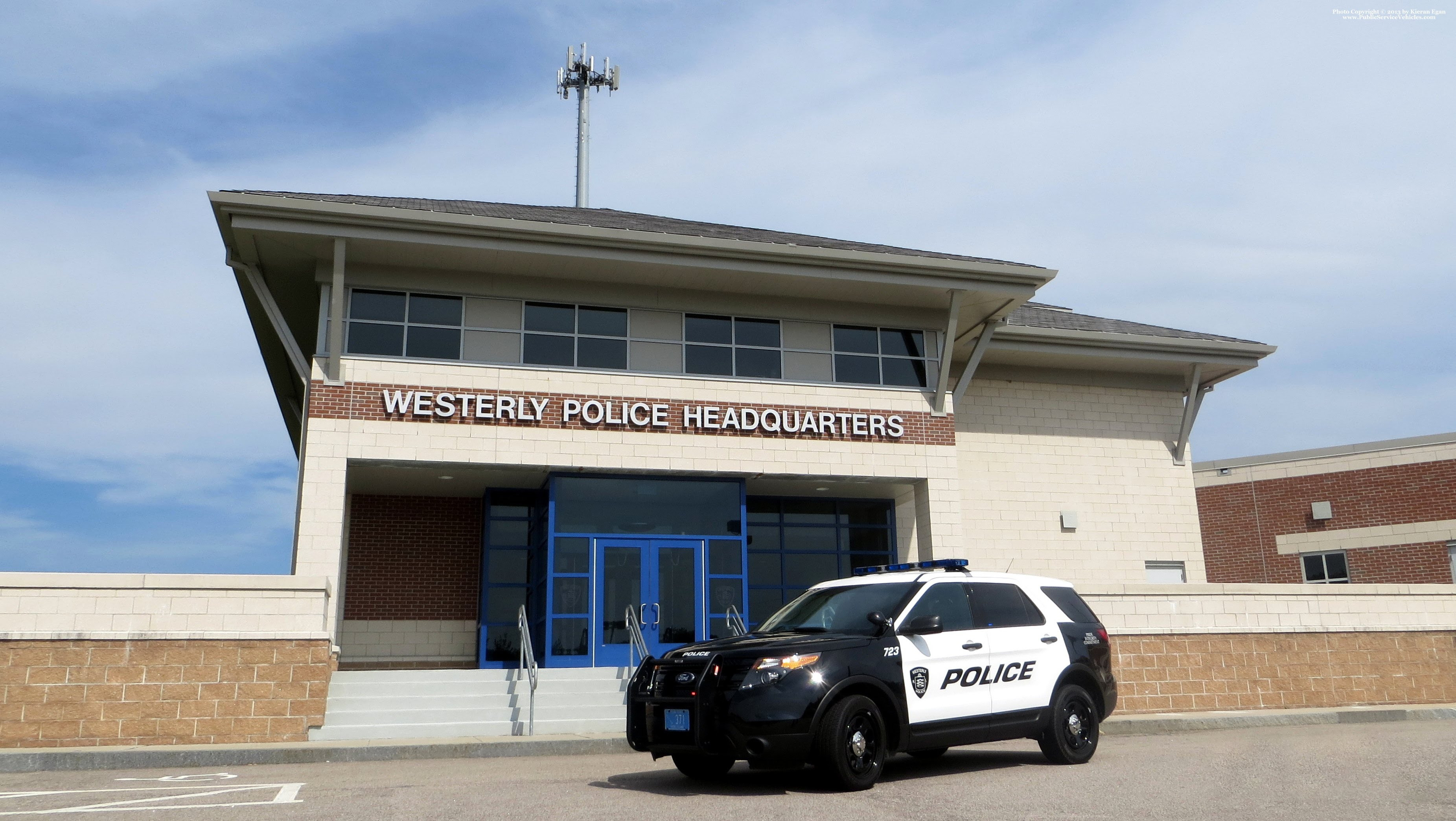 A photo  of Westerly Police
            Cruiser 723, a 2013-2015 Ford Police Interceptor Utility             taken by Kieran Egan