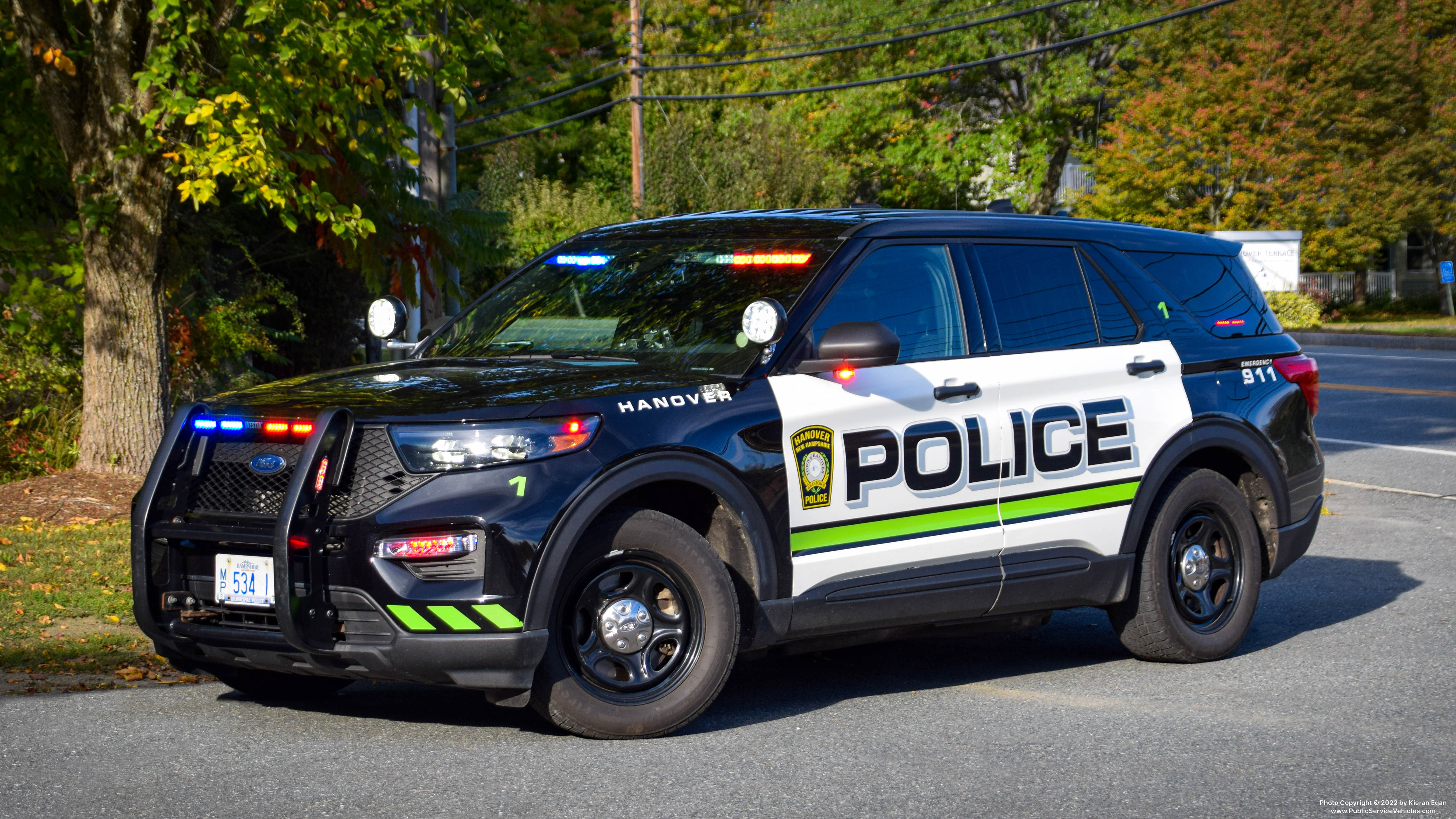 A photo  of Hanover Police
            Car 1, a 2020 Ford Police Interceptor Utility             taken by Kieran Egan
