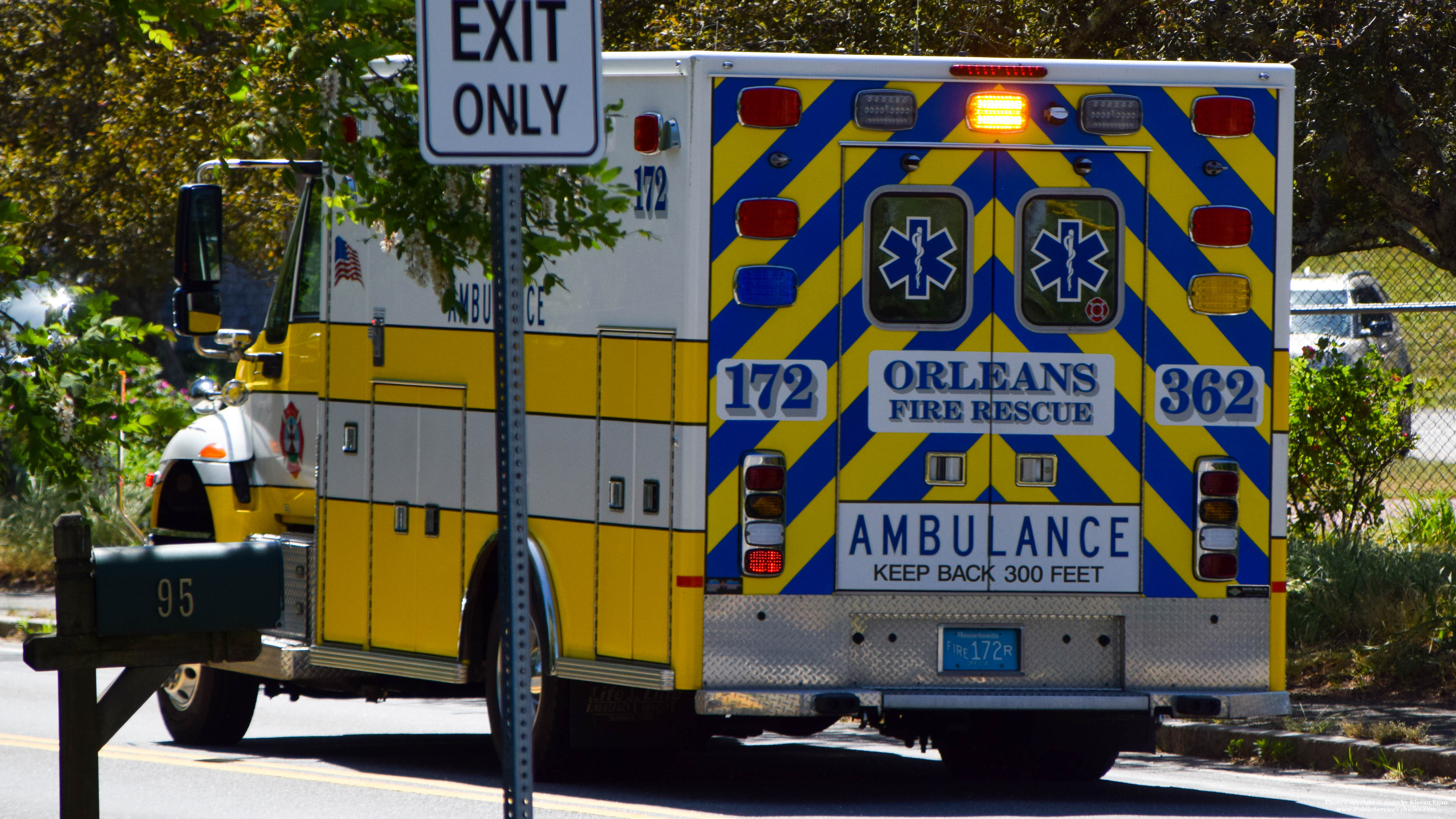 A photo  of Orleans Fire
            Ambulance 172, a 2015 International             taken by Kieran Egan