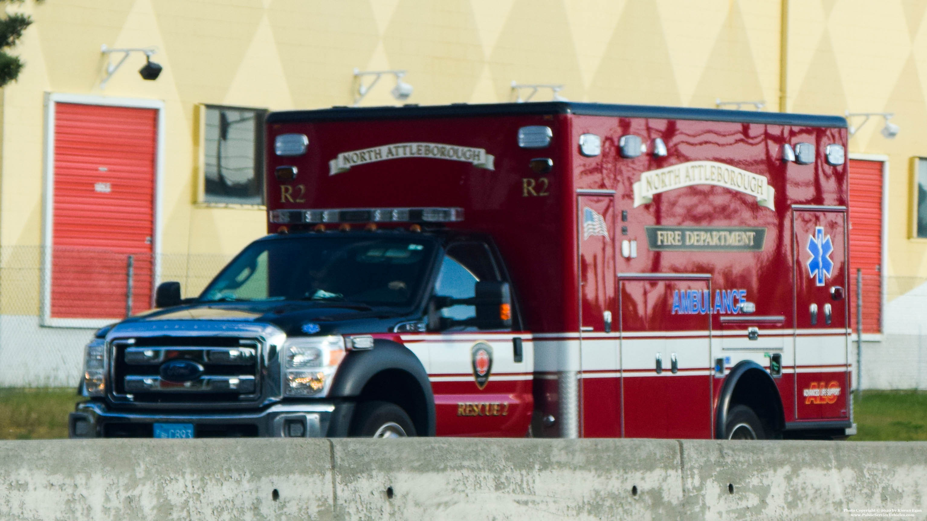 A photo  of North Attleborough Fire
            Rescue 2, a 2015 Ford F-550             taken by Kieran Egan