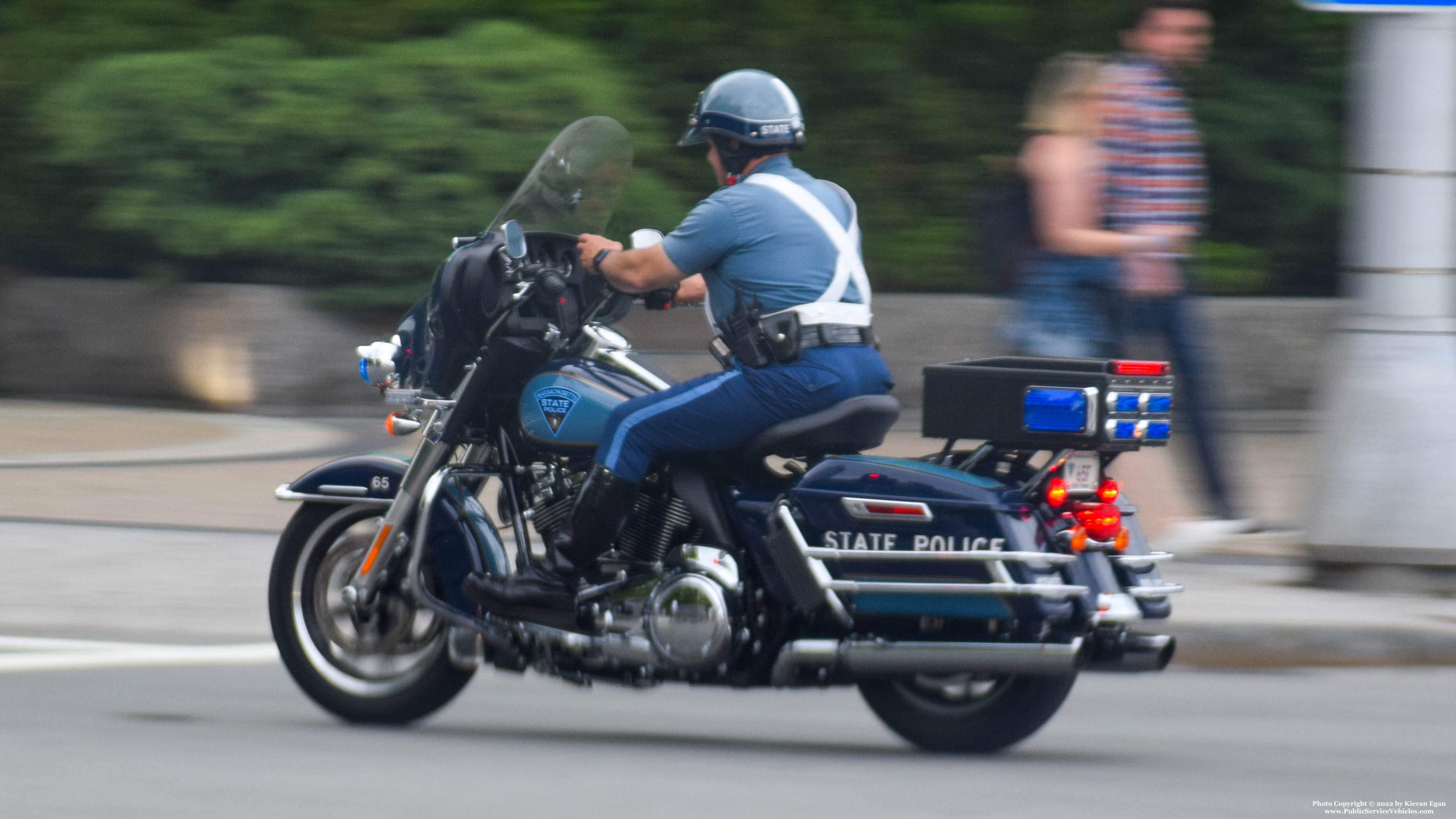 A photo  of Massachusetts State Police
            Motorcycle 65F, a 2020 Harley-Davidson Electra Glide             taken by Kieran Egan